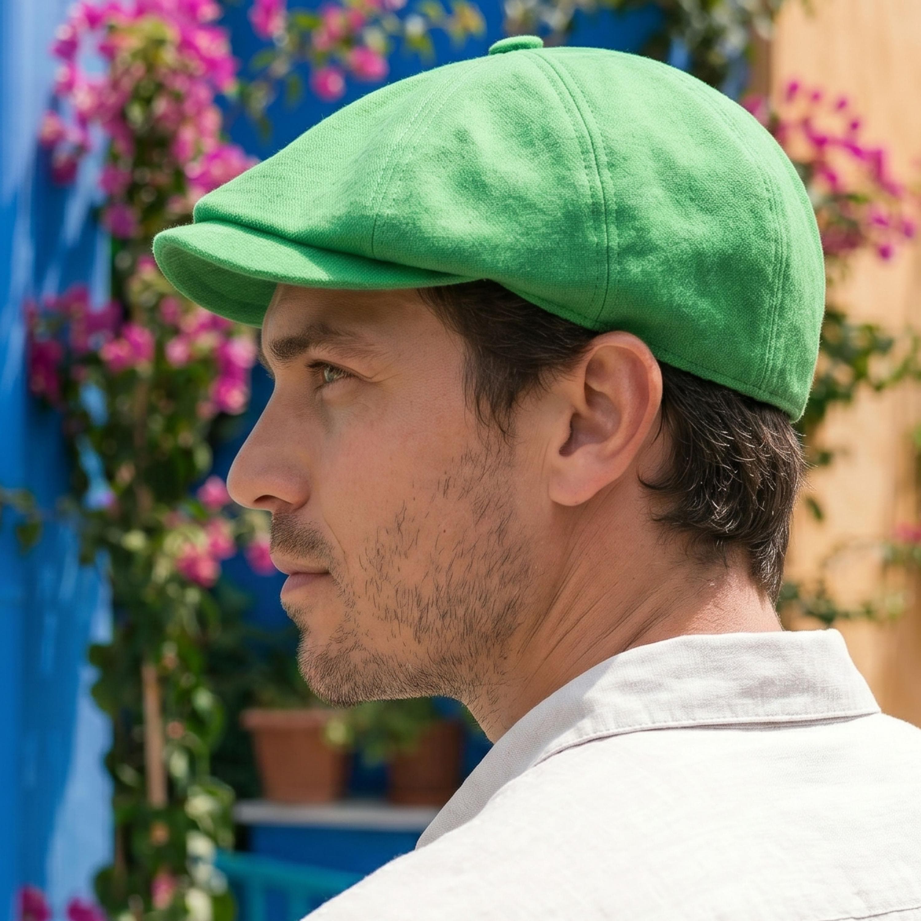 Orange Linen Newsboy Cap: Handmade Summer  Hat - image 4