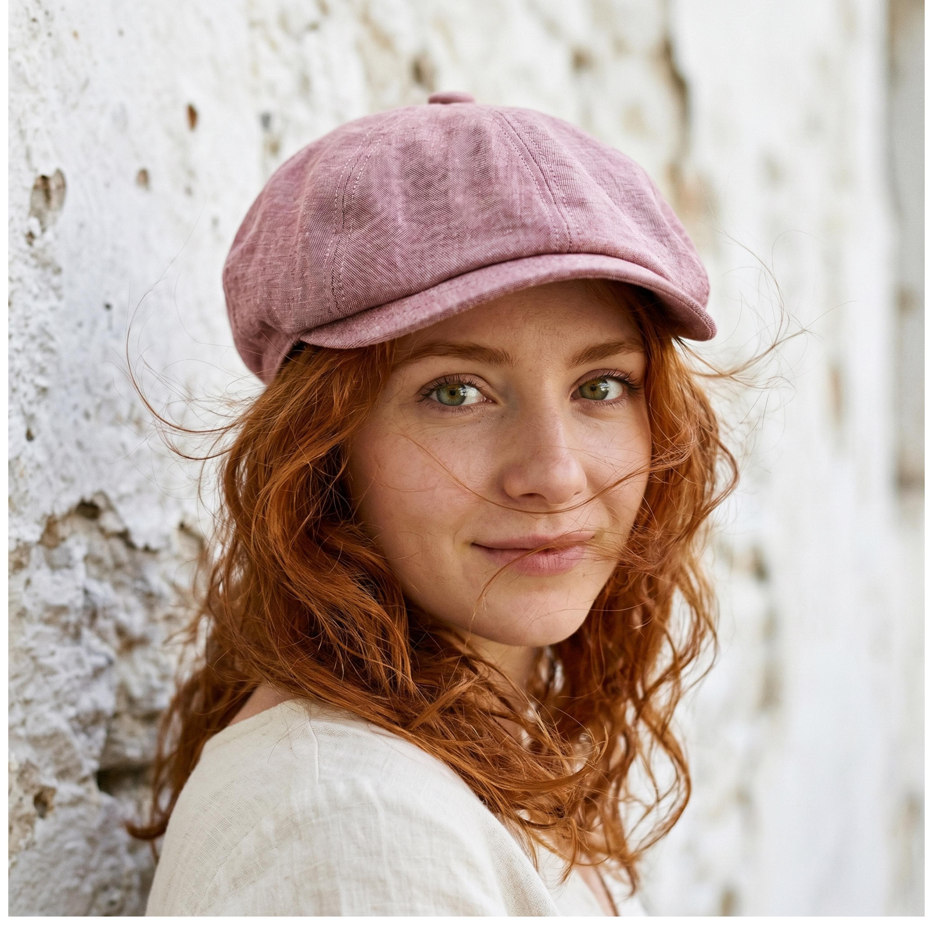Linen Newsboy Cap: Handmade Vintage Style Bakerboy Hat