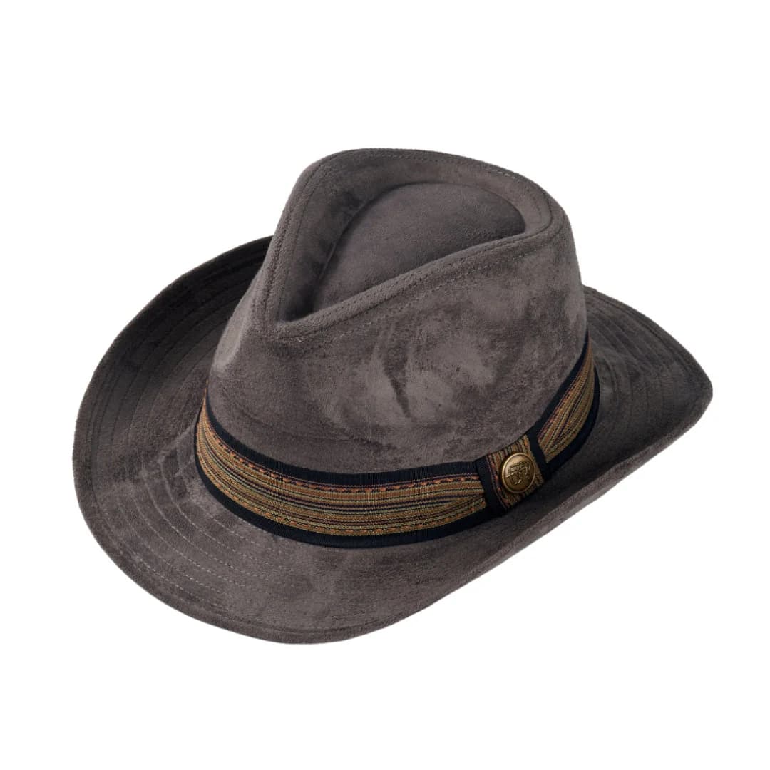 Gray Nubuck Cowboy Hat: Vintage Western Fedora