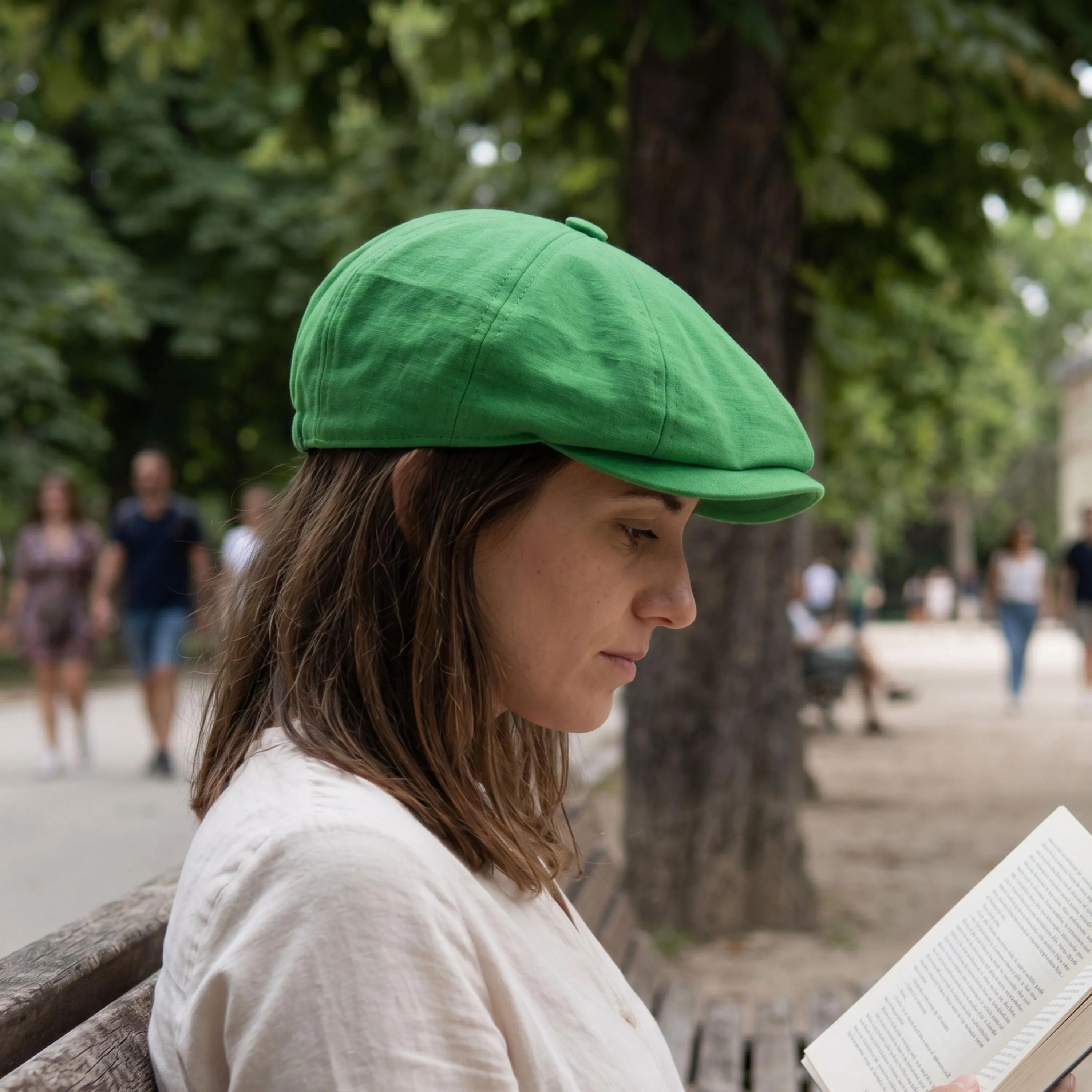 Orange Linen Newsboy Cap: Handmade Summer  Hat - image 5