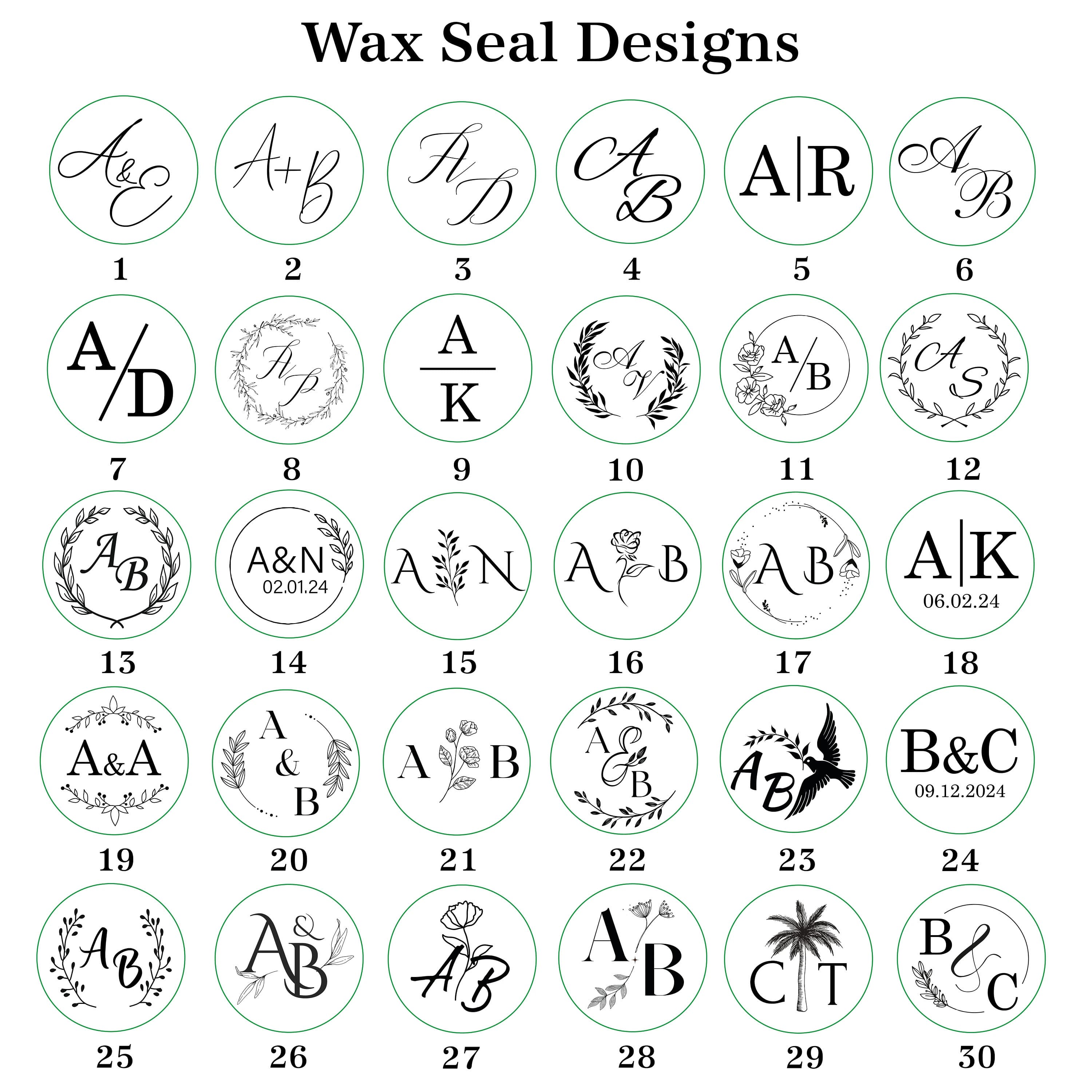Wax Seal Stickers Wedding wax seal initial wax seals monogram wax seals - image 3