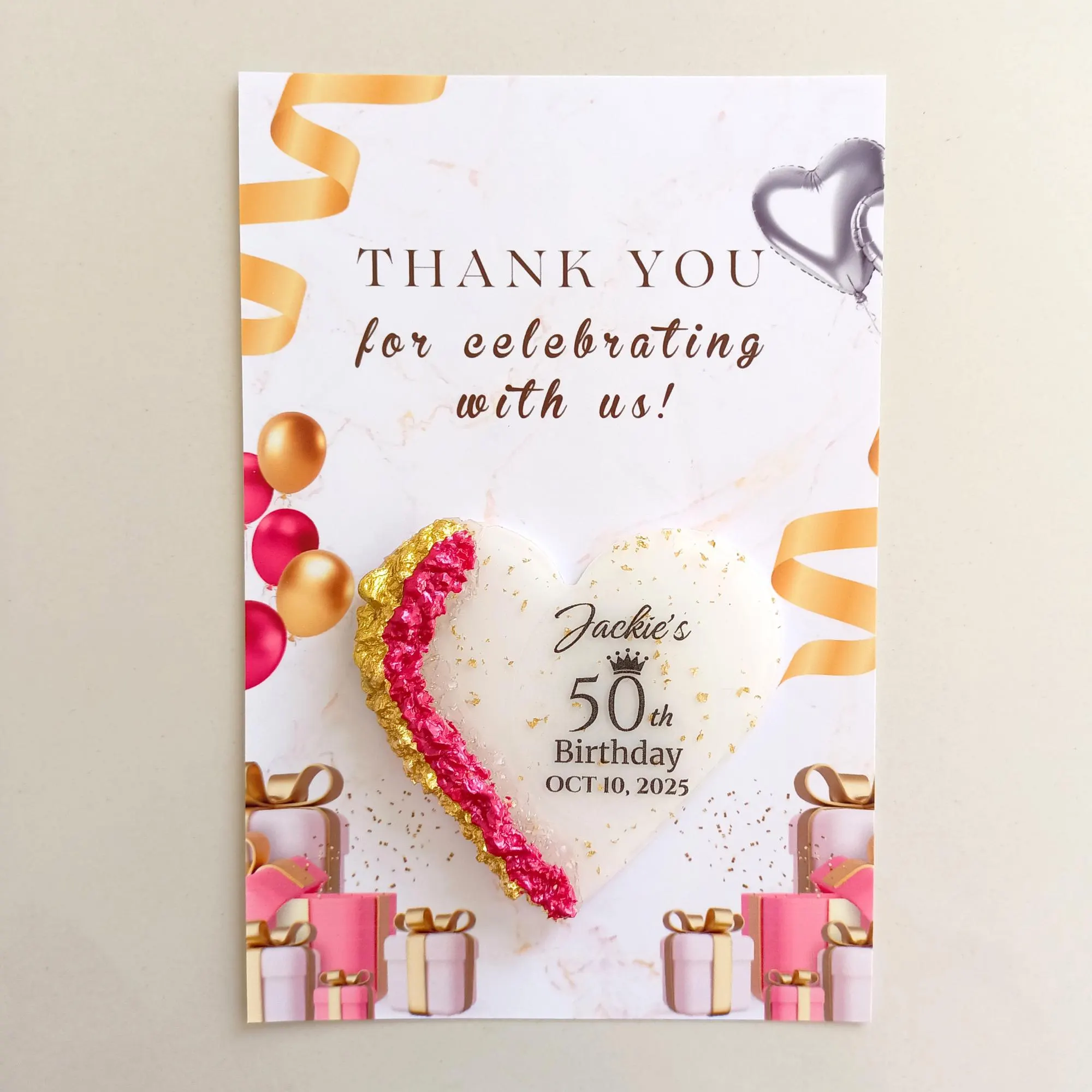 40th Party Favors, Personalized Resin Magnet with Card, Custom Birthday Keepsakes for Guests - image 4
