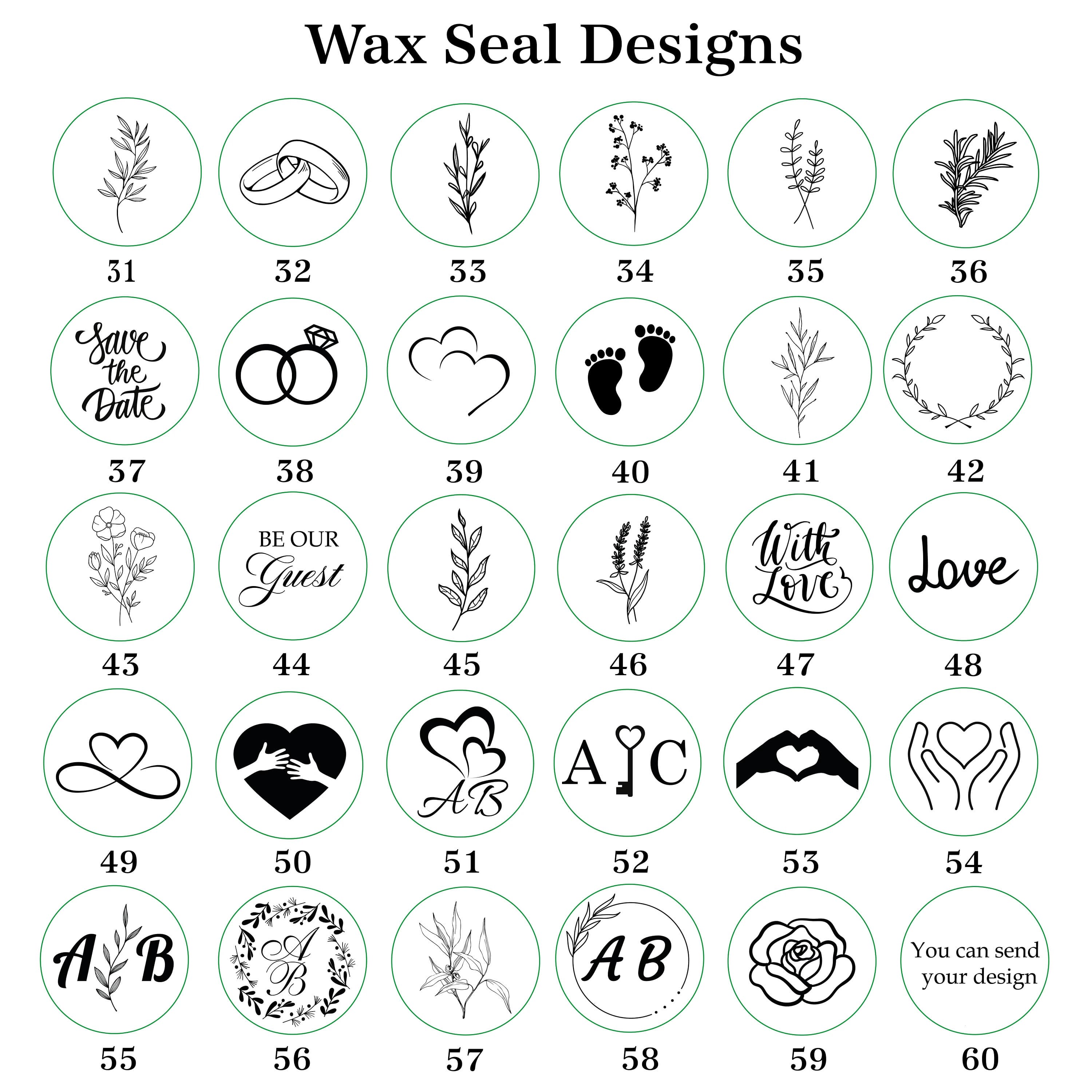 Wax Seal Stickers Wedding wax seal initial wax seals monogram wax seals - image 4