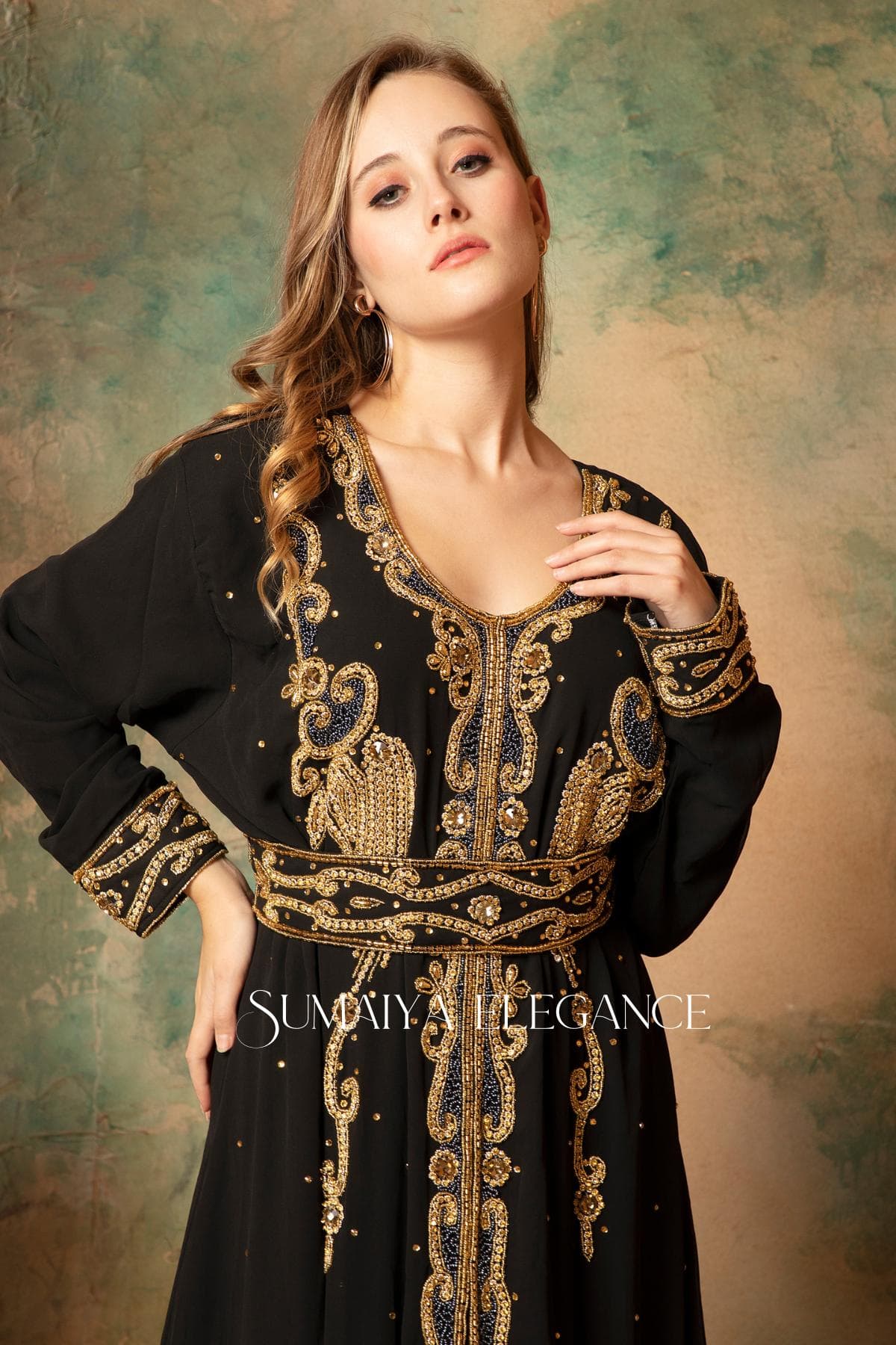 Moroccan Dubai Georgette kaftan Farasha African Attire Bridesmaid Arabic party wear Wedding kaftan Formal Women Dress With Head Scarf Free. - image 3
