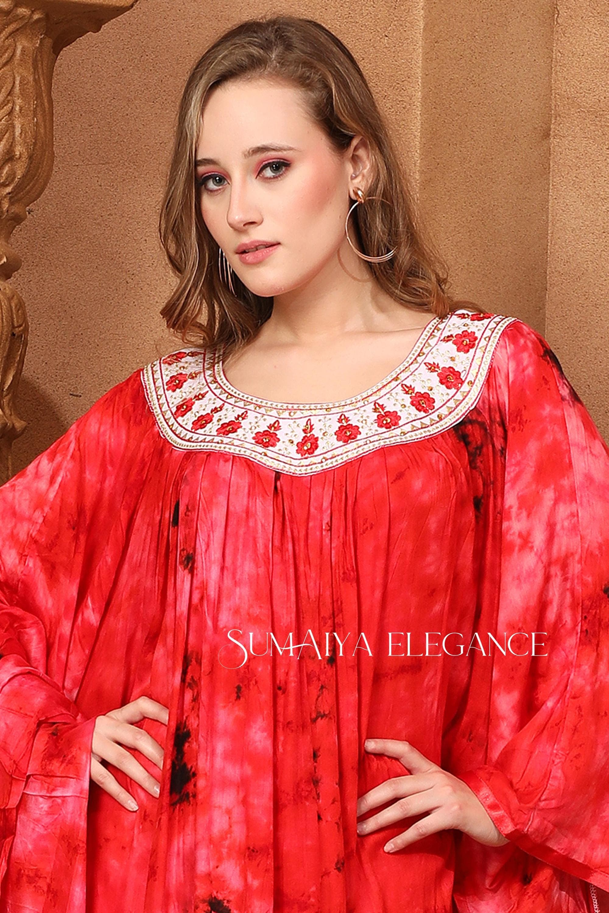 Handmade Reyon Cotton Kaftan Maxi Dress with Free Scarf - image 3