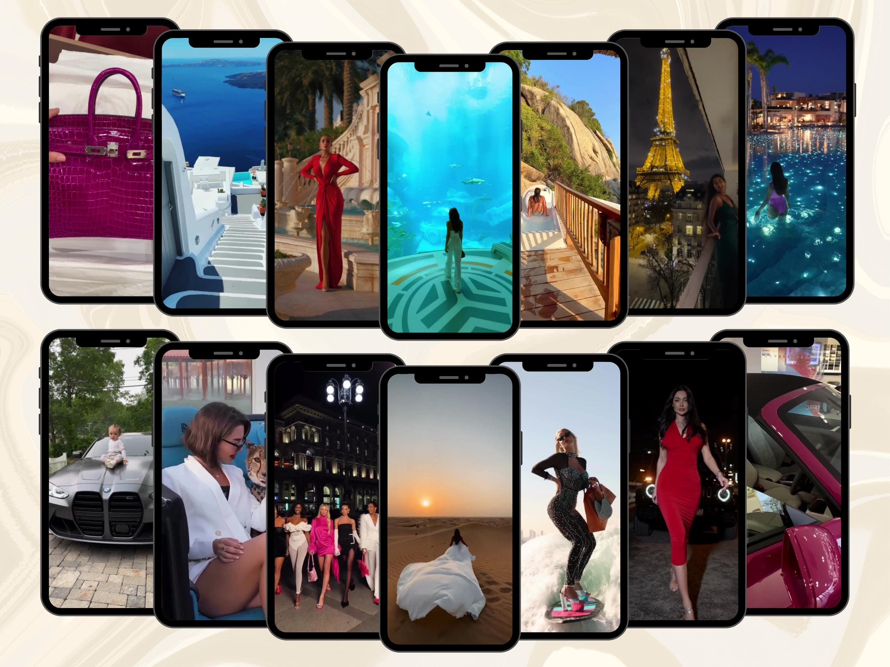 luxury faceless reels, 800 Instagram videos with audio ready to post for faceless marketing, MRR license - image 3