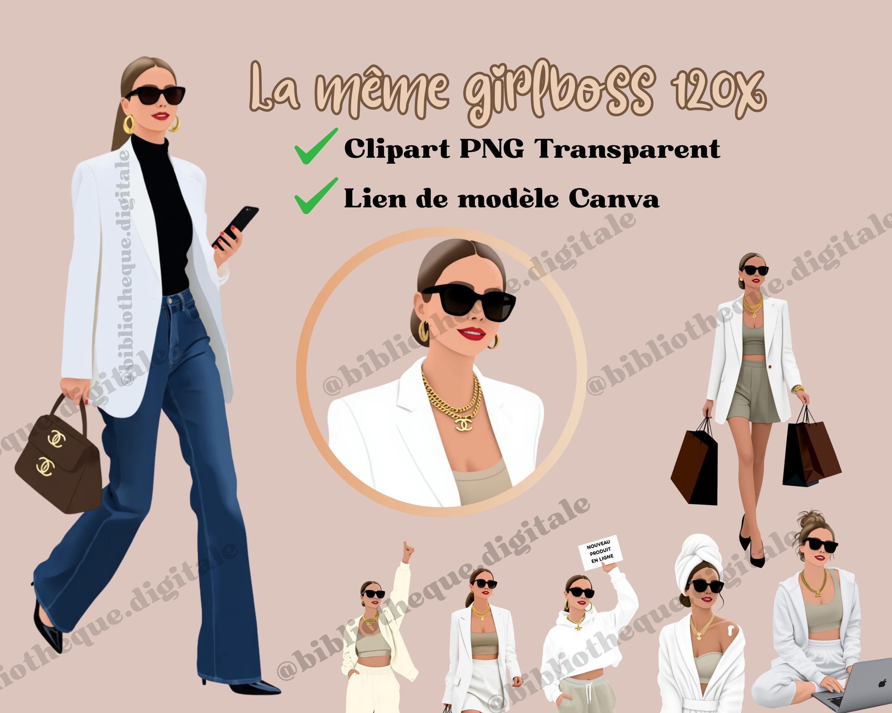 Cliparts transparents accessoires entrepreneur pour design Canva et Instagram