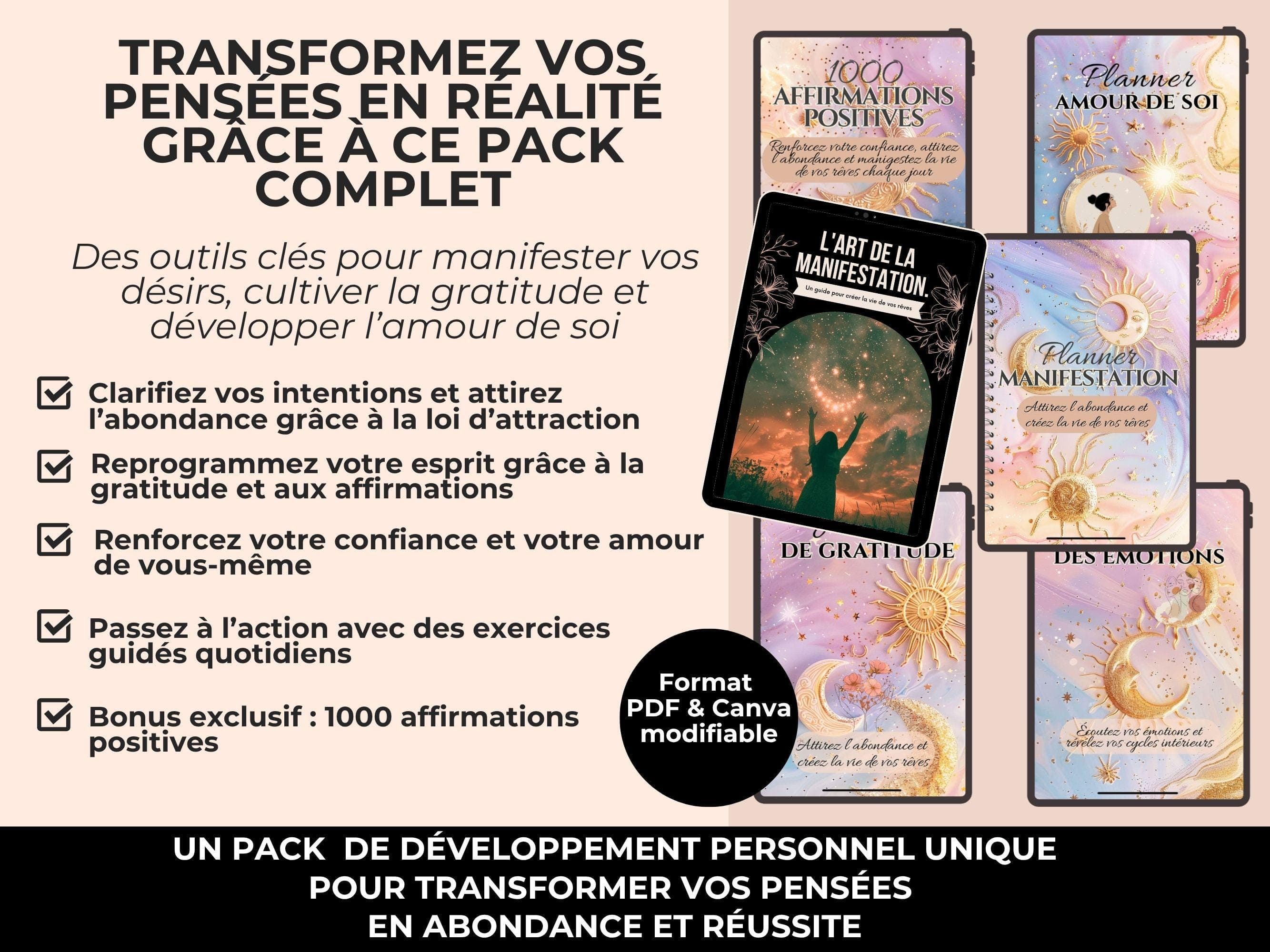 Pack de manifestation PLR pour transformer sa vie et attirer l’abondance avec la loi d’attraction