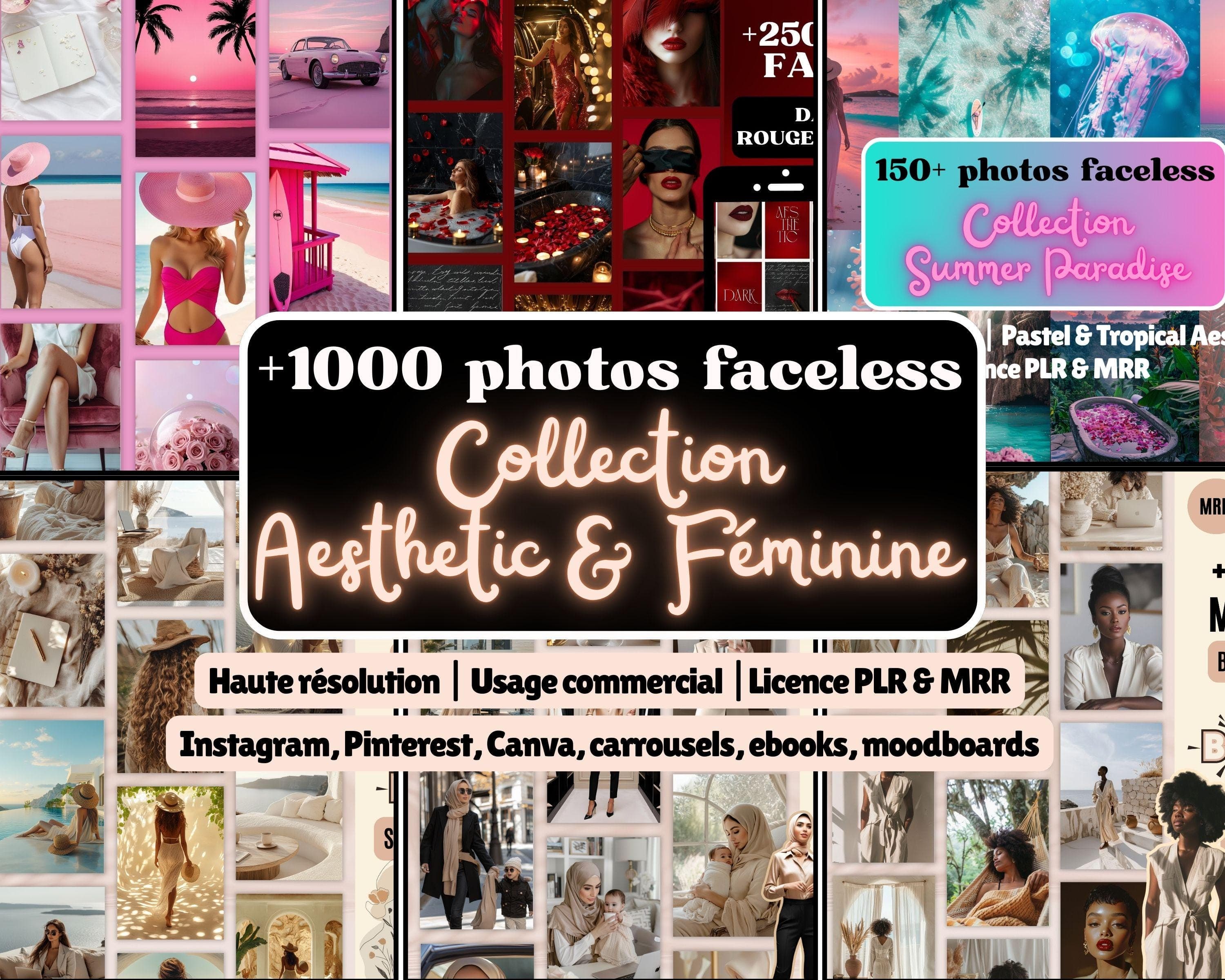 Aesthetics faceless photos for Instagram – 1000+ images with resell rights