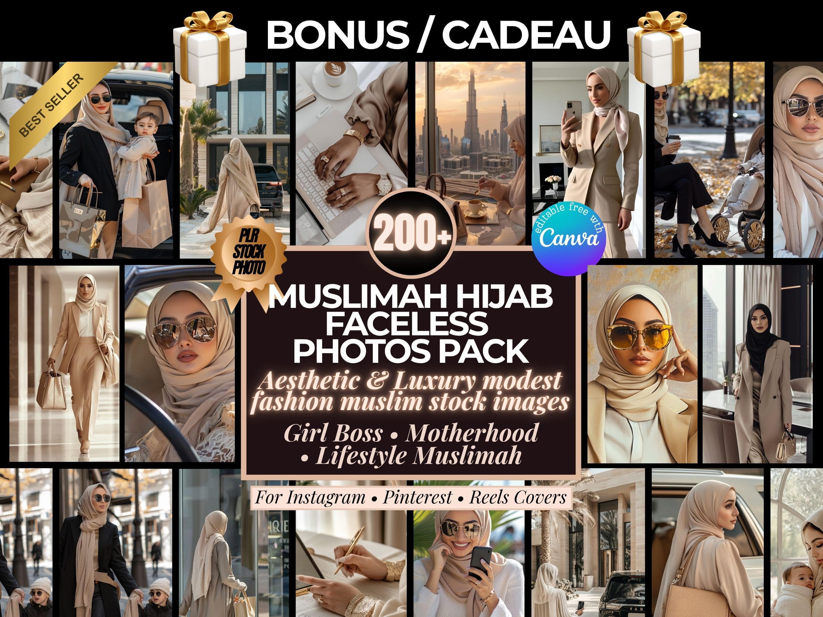bonus photo muslimah hijab faceless photo pack, 200 images in bonus.