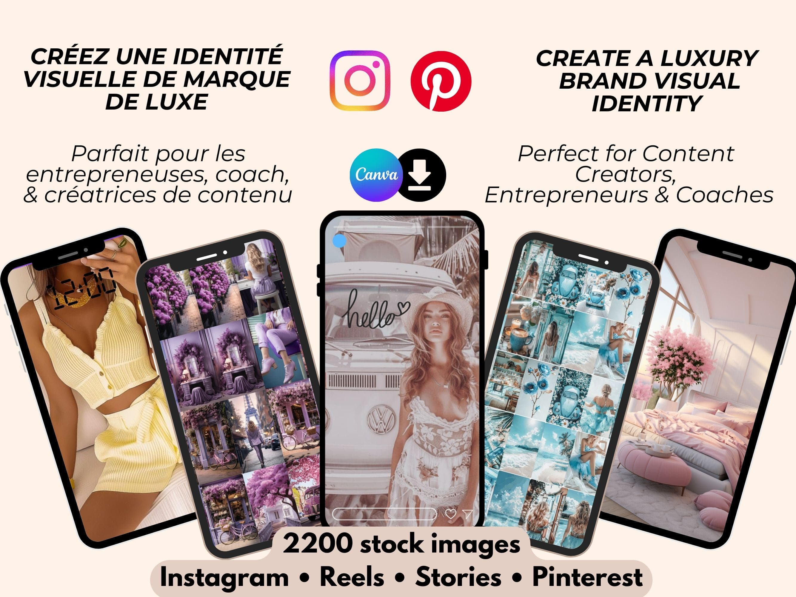 Aesthetic stock images bundle with faceless lifestyle photos for visual branding