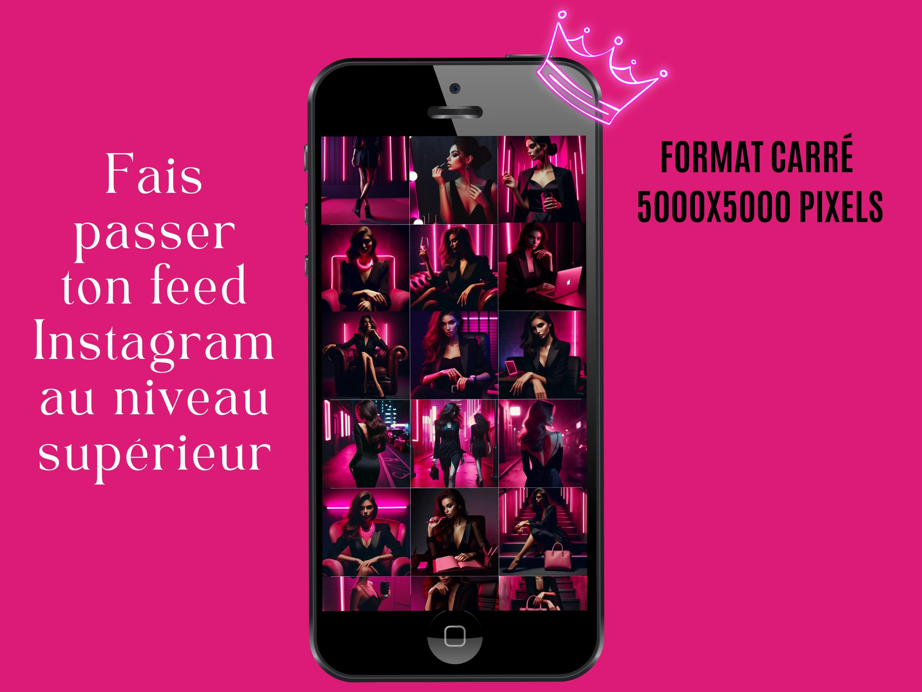Stock photo CEO girl boss rose, image story instagram, cover reel noir et rose, feed instagram, photo faceless marketing - image 3