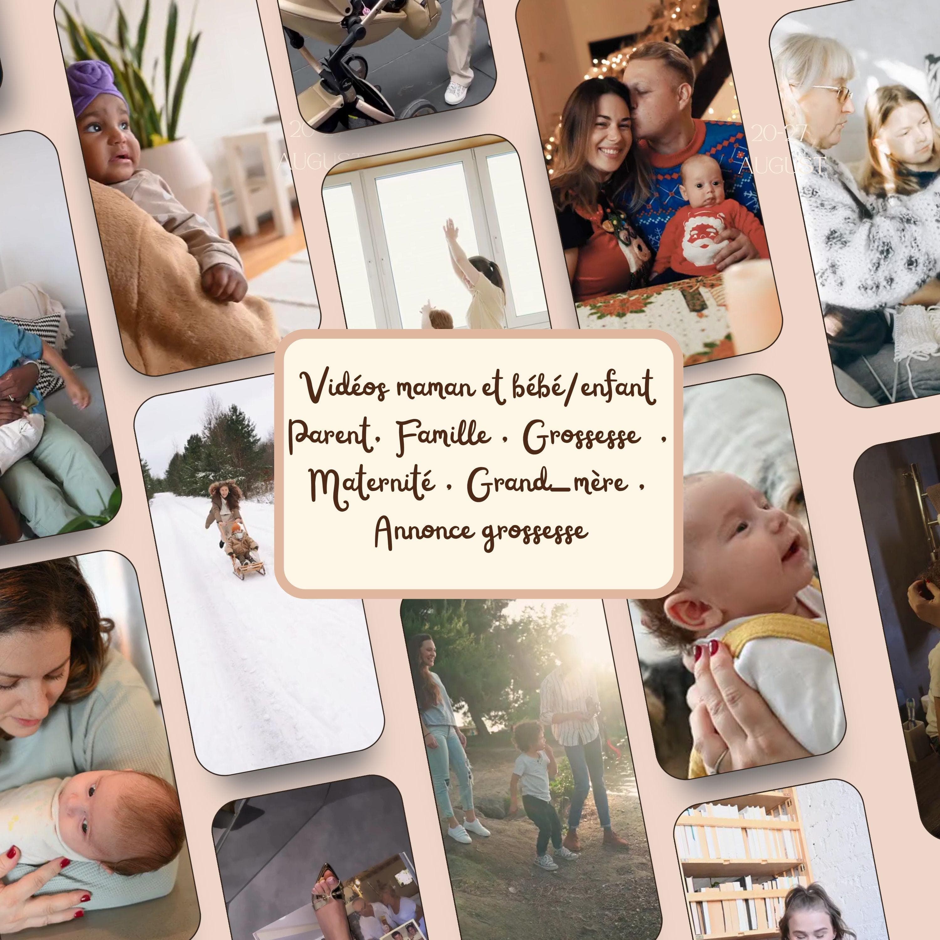 Vidéo faceless montrant une mère tenant tendrement son bébé, parfaite pour Reels, TikTok maternité ou contenu émotionnel