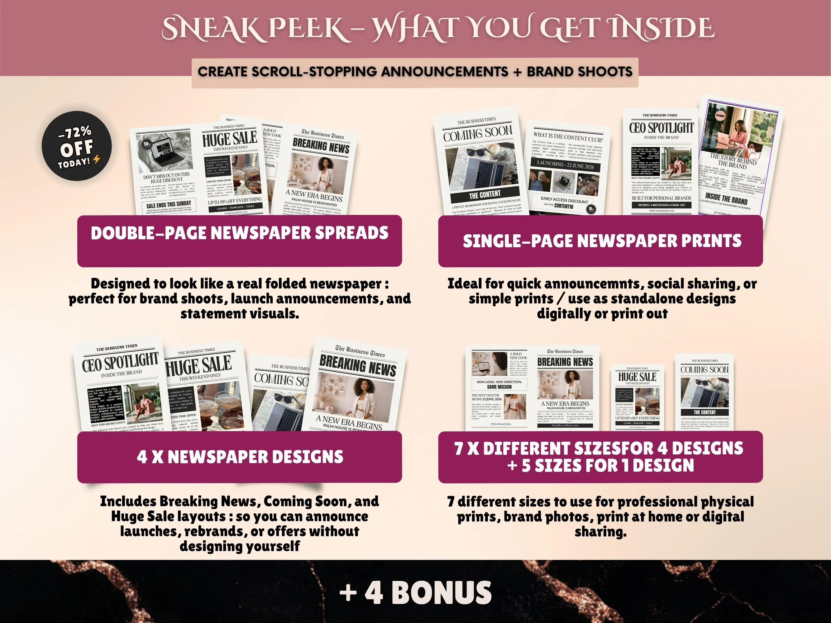 How to use business newspaper template Canva for print digital and social media announcements