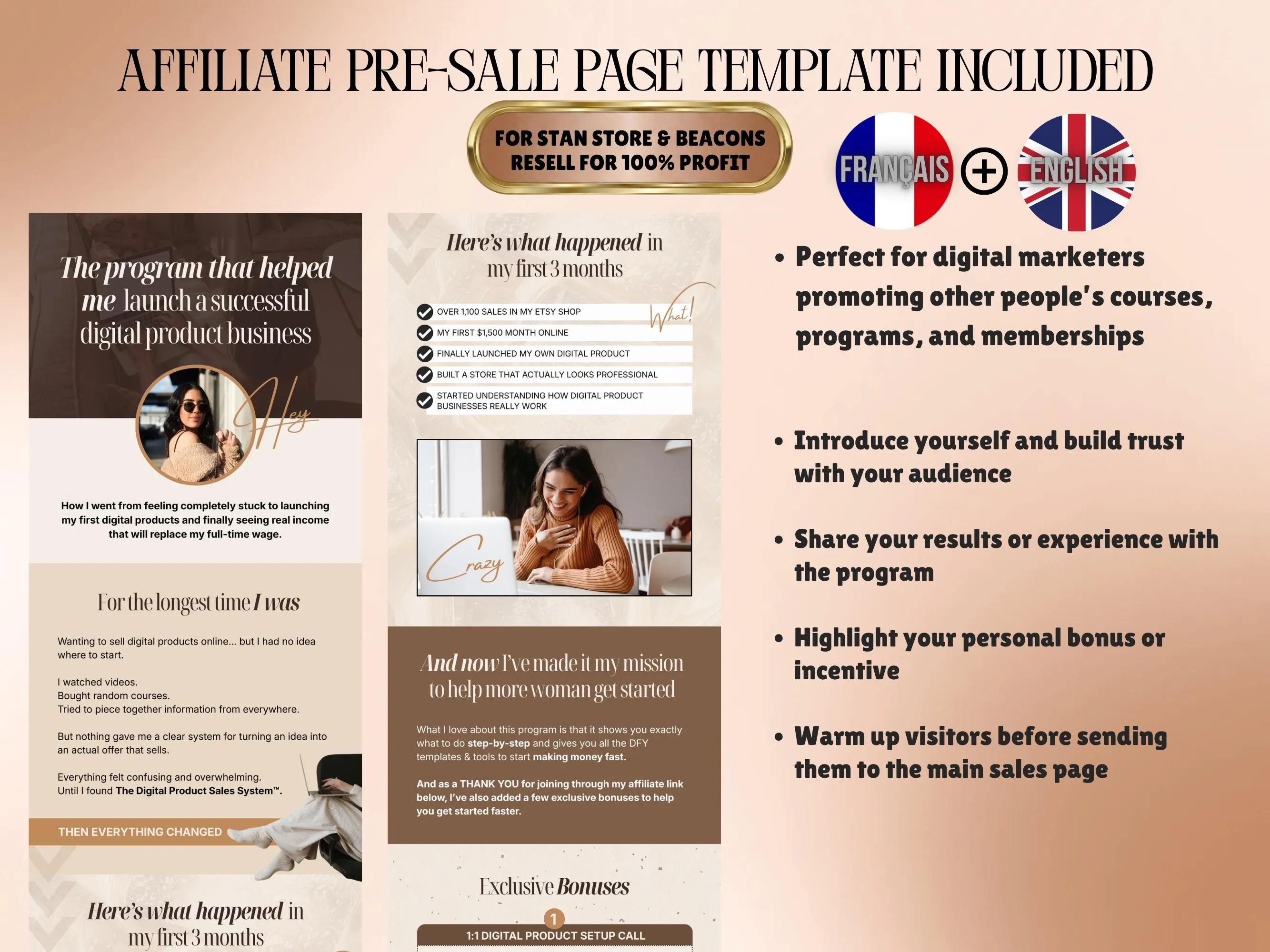 Coaching sales page template for coaches selling digital programs