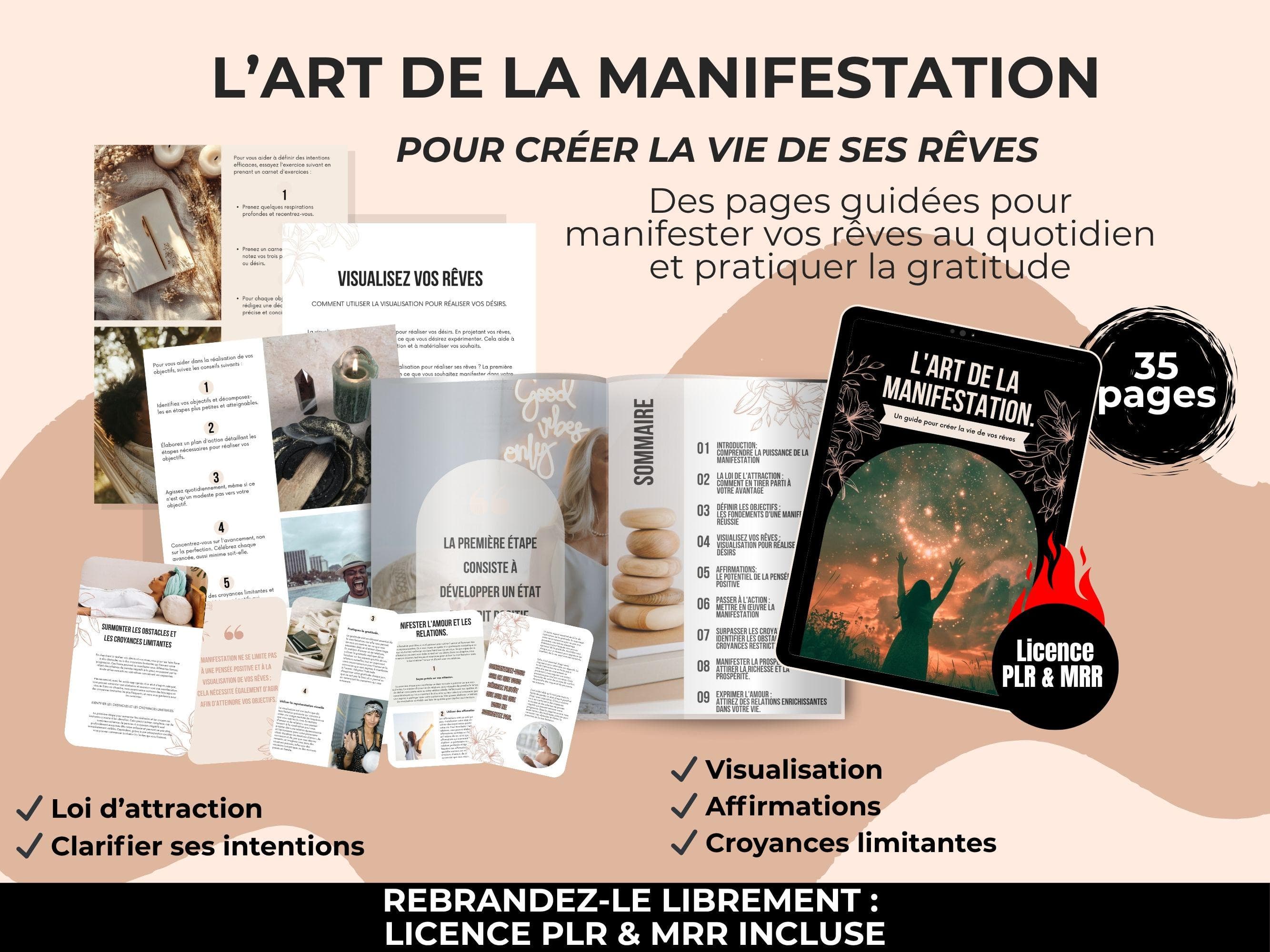 Ebook L’art de la manifestation avec licence PLR, guide complet pour créer la vie de ses rêves