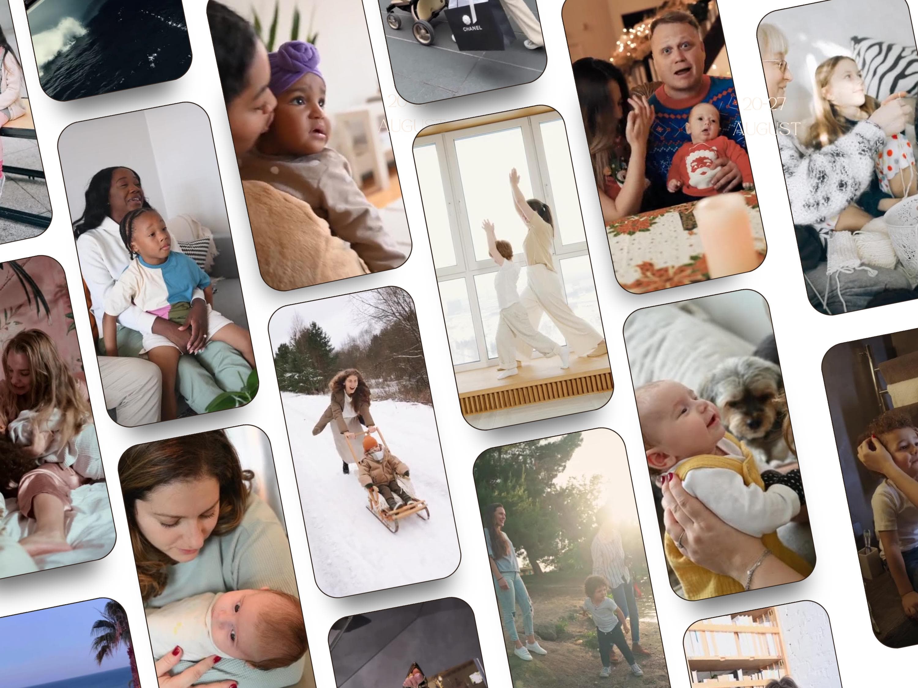 Pack digital de 200 vidéos faceless maman et bébé, contenu téléchargeable pour réseaux sociaux maternité et parentalité douce