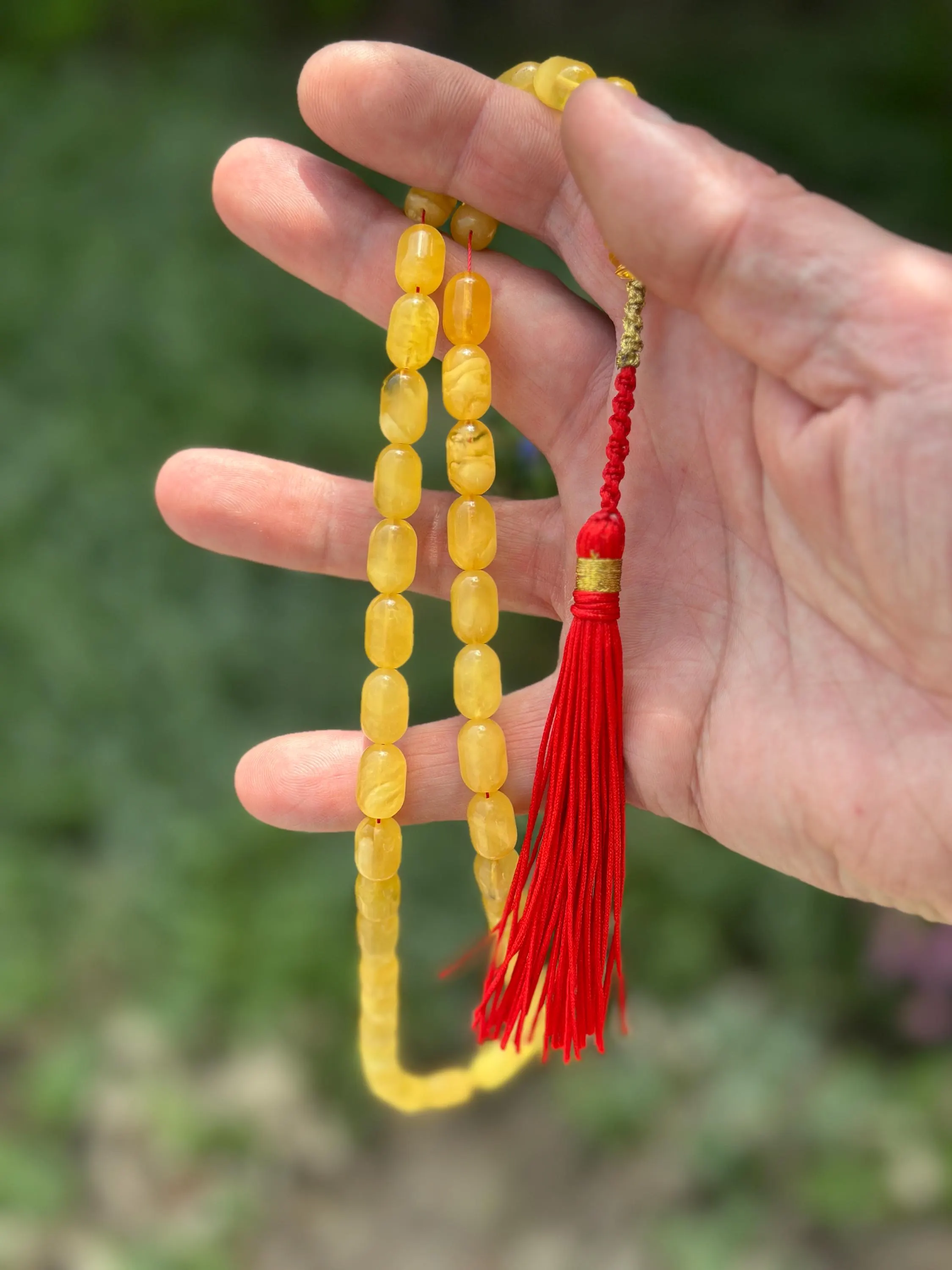 Natural Baltic Amber Prayer Rosary, 45 Barrel shape Beads, 28g Rosary, Tesbih, subha, tasbih, misbaha, kehribar, pure amber, muslim beads