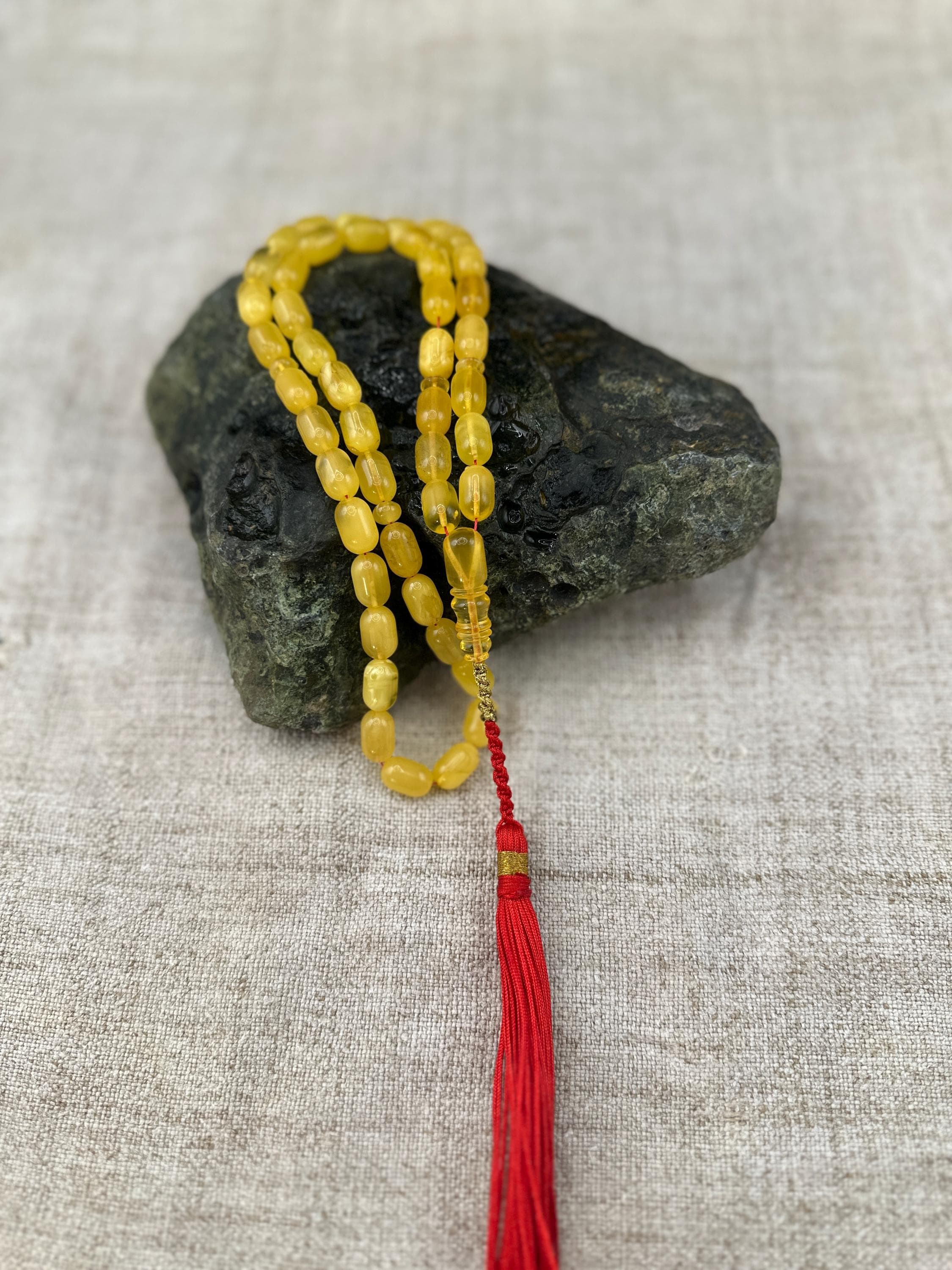 Natural Baltic Amber Prayer Rosary, 45 Barrel shape Beads, 28g Rosary, Tesbih, subha, tasbih, misbaha, kehribar, pure amber, muslim beads - image 2