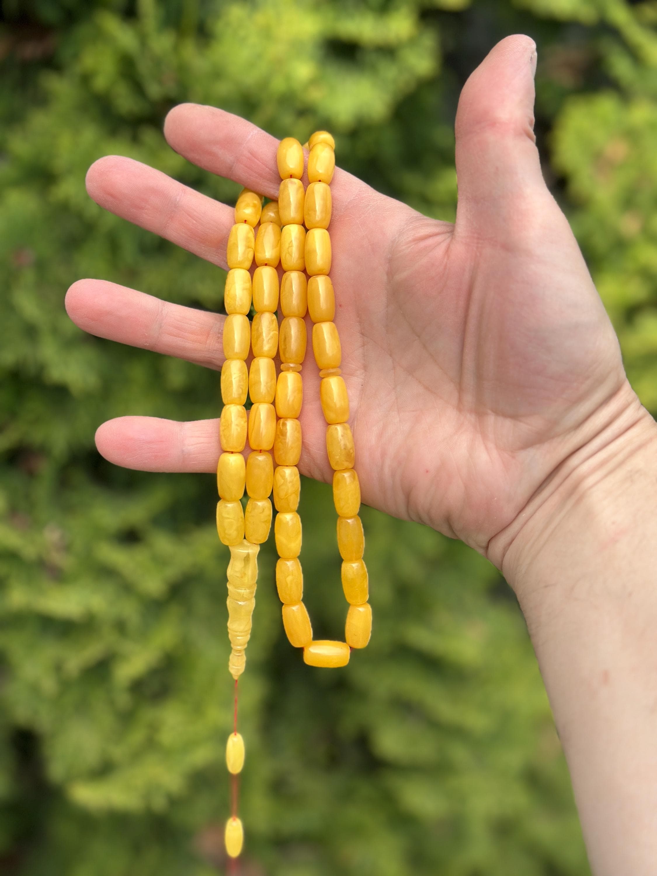 Royal Baltic Amber Islamic Prayer, 43 Beads, 42.6g Rosary, 100% Natural Amber Rosary, Tesbih, subha, misbaha, kehribar, pure amber