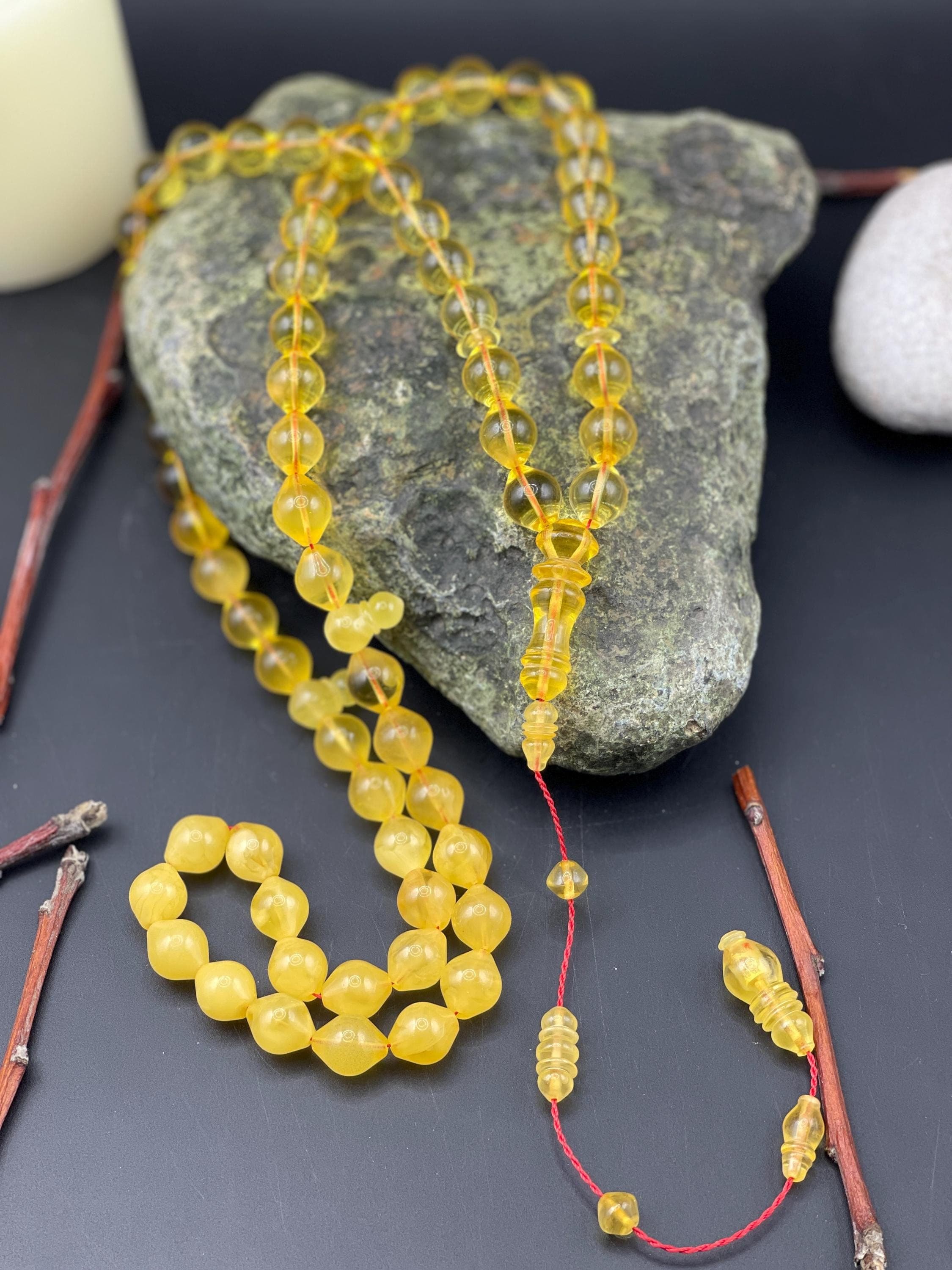 Natural Baltic Amber Prayer Rosary, 66 Beads, 45g Rosary, Tesbih, subha, tasbih, misbaha, kehribar, pure amber, muslim beads