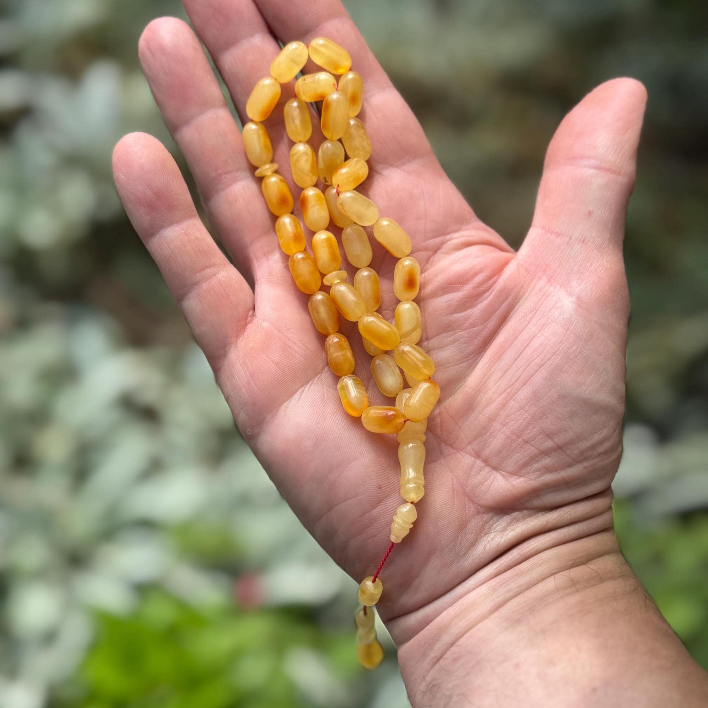 Natural Baltic Amber Prayer Rosary 35 Honey Color Beads, 17.3g pure amber, Muslim Prayer Beads, Pure Amber, muslim beads