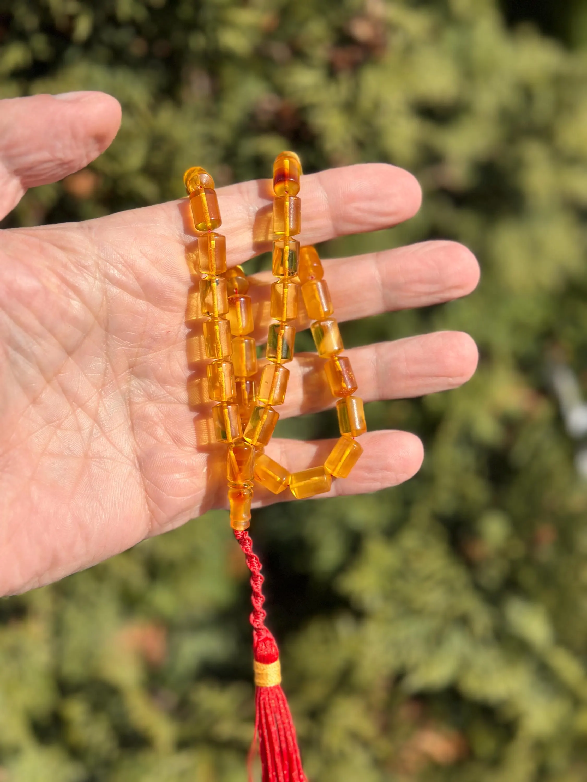 Natural Baltic Amber Prayer Rosary 35 Honey Color Beads, 17.3g pure amber, Muslim Prayer Beads, Pure Amber, muslim beads - image 3