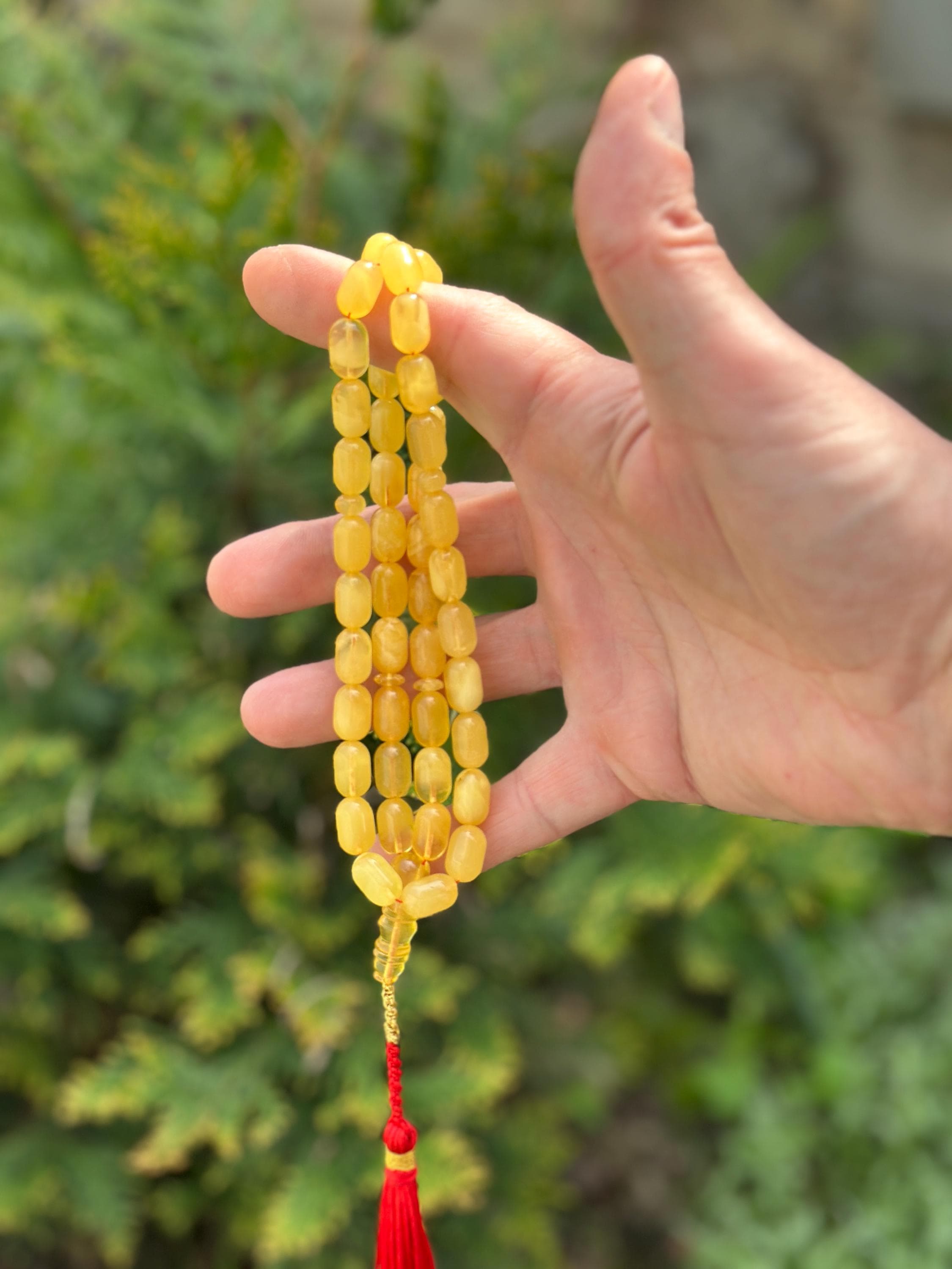 Natural Baltic Amber Prayer Rosary, 45 Barrel shape Beads, 28g Rosary, Tesbih, subha, tasbih, misbaha, kehribar, pure amber, muslim beads - image 3