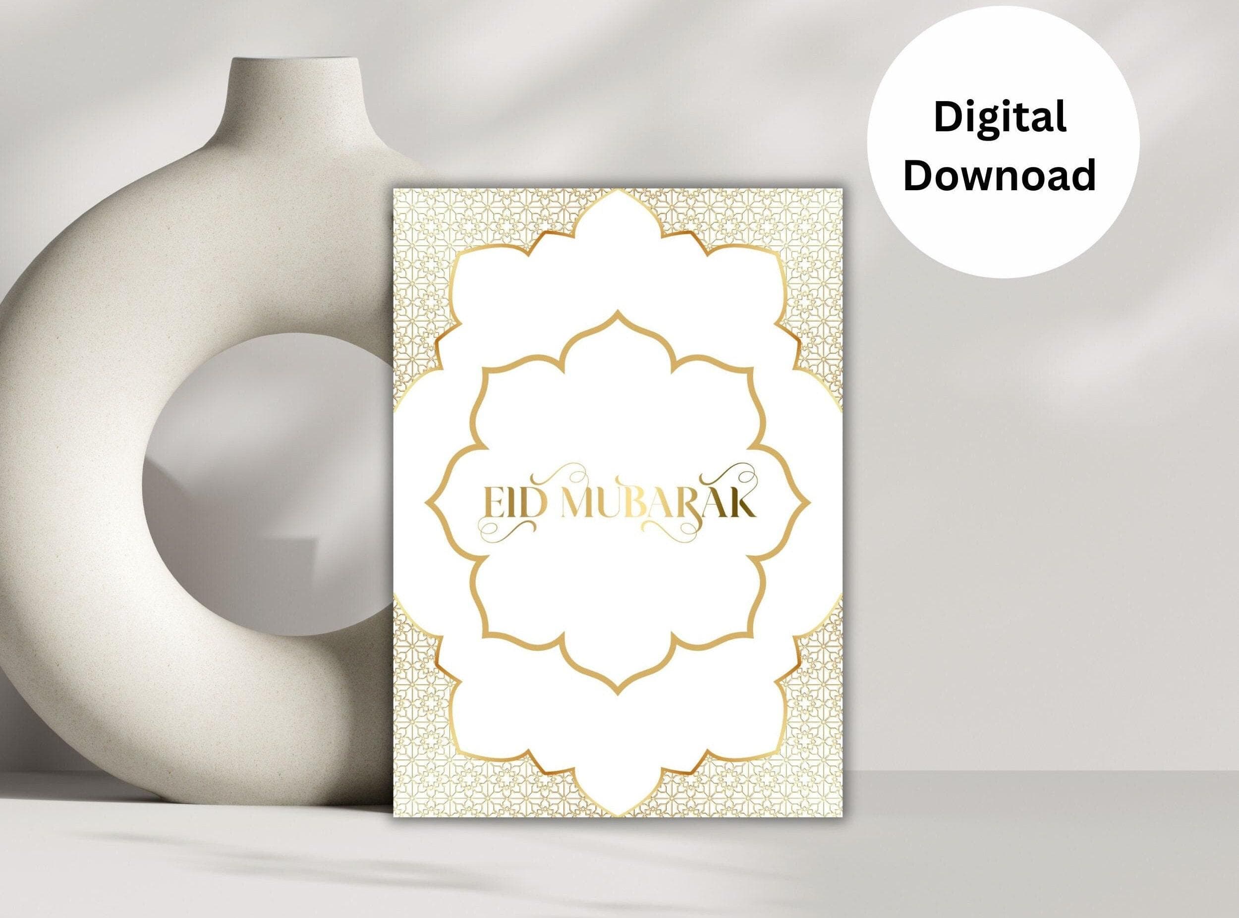 Printable Eid Mubarak Card, Islamic Greeting Card, Ramadan Kareem, Eid Al-Fitr, Eid Al-Adha, Eid Wish Card, Muslim Holiday Tradition Card - image 4