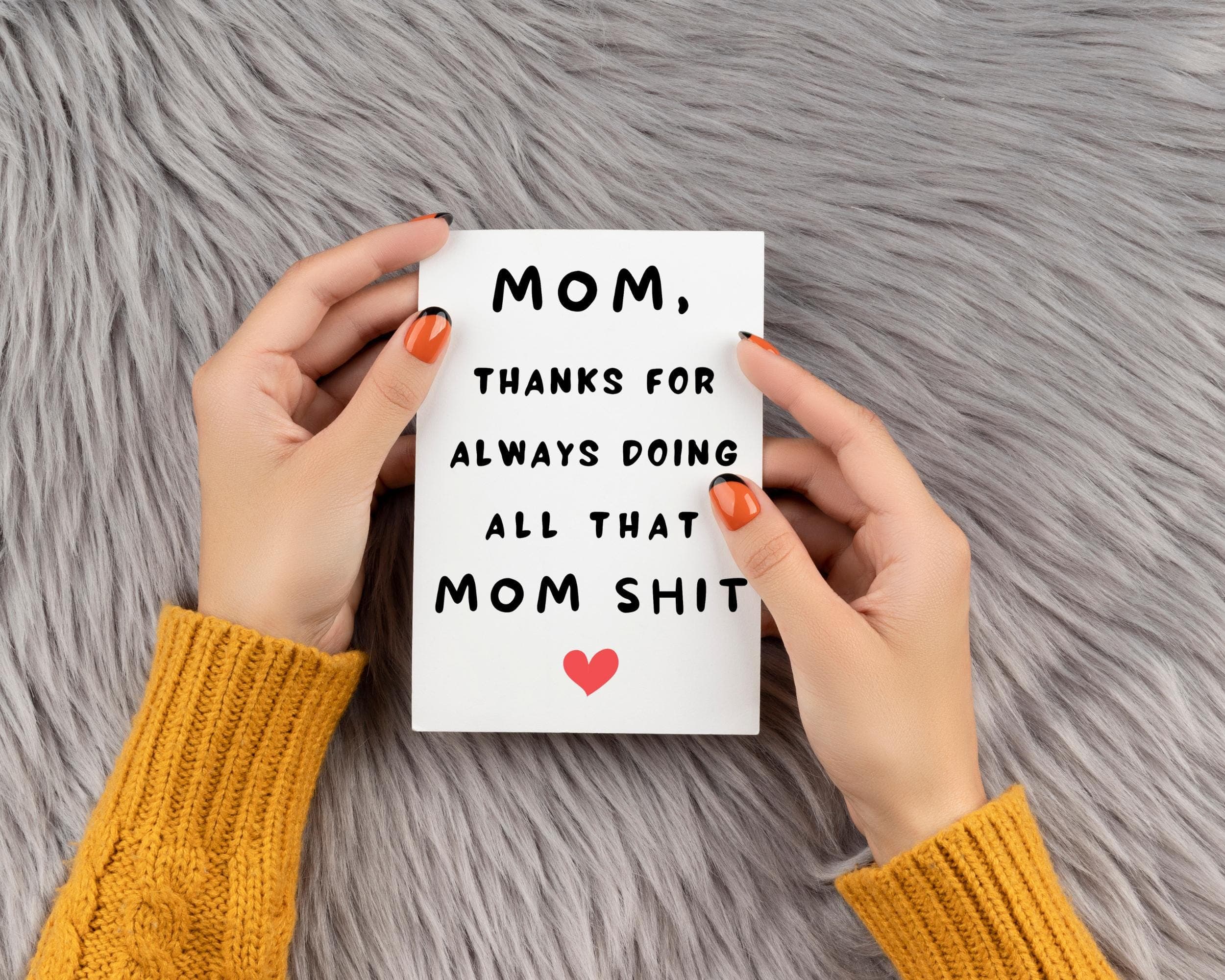 Funny Printable Mom Card, Mother's Day Card, Humorous Mom Gift, Thank you Mom Card, Simple Card for Moms, Just Because Greeting Card for Mom