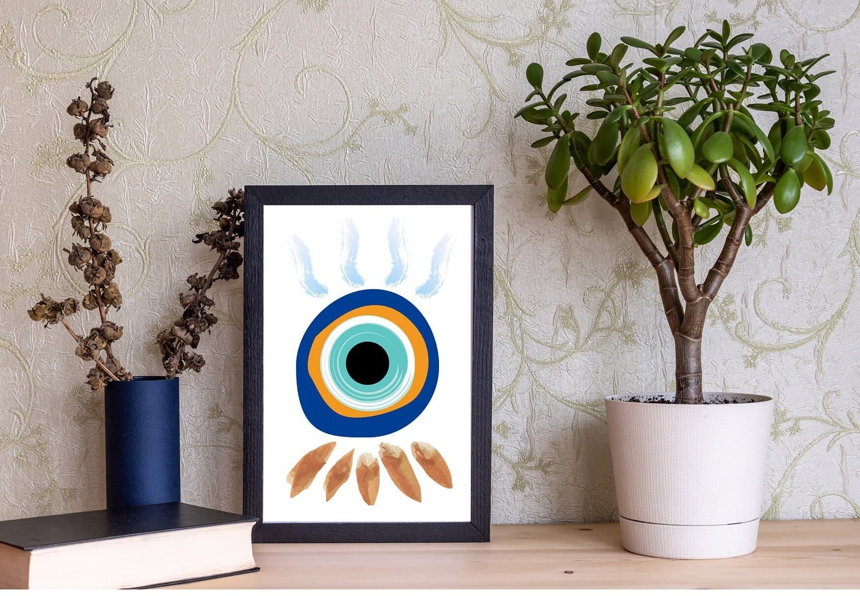 Evil Eye Wall Art, Blue Evil Eye, Greek Evil Eye,Turkish Evil Eye Art,Printable Evil Eye,Nazar Wall Art Prints,Nazar wall art decor,Bohemian - image 3