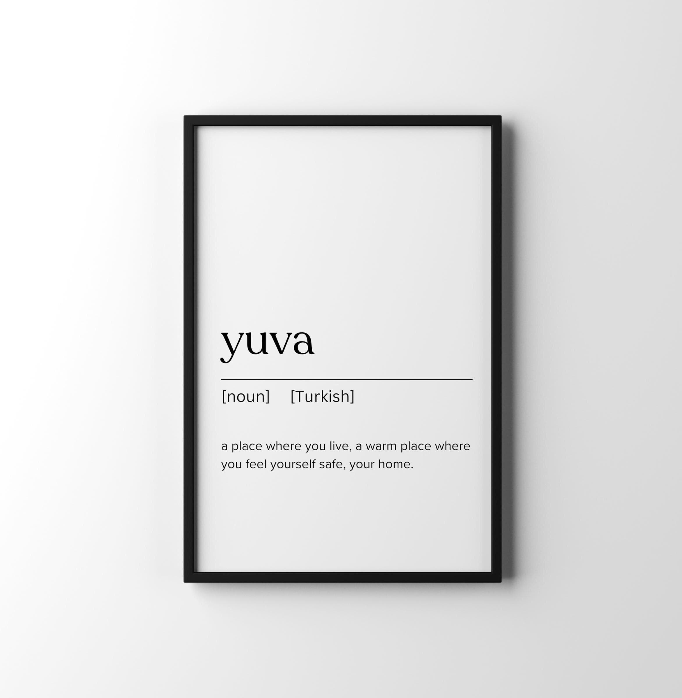 Yuva Wall Art Printable, Turkish Word Art, Minimalist Print, Home Quote Poster, Neutral Modern Decor,Yuva Definition Poster,Instant Download