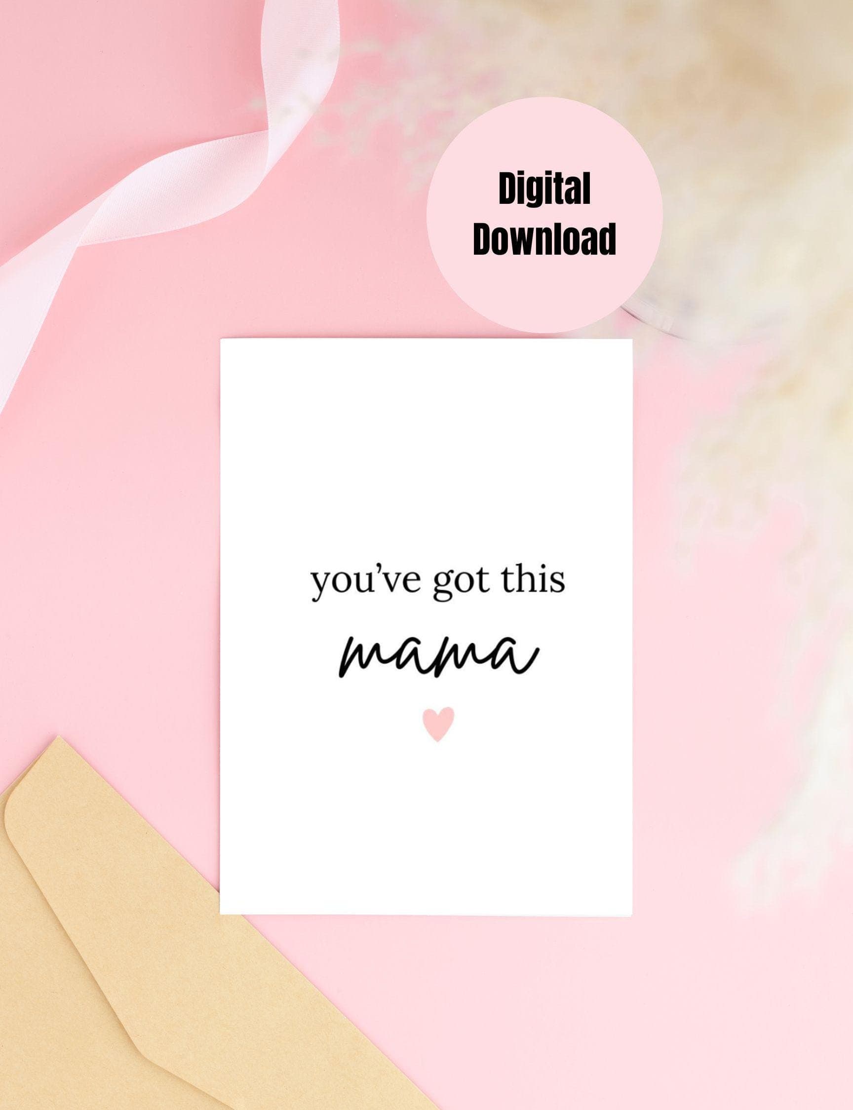 You've Got This Mama Printable Card - Encouragement Card for Moms - Digital Download - New Mom Gift - Mental Health Support - Instant PDF - image 4