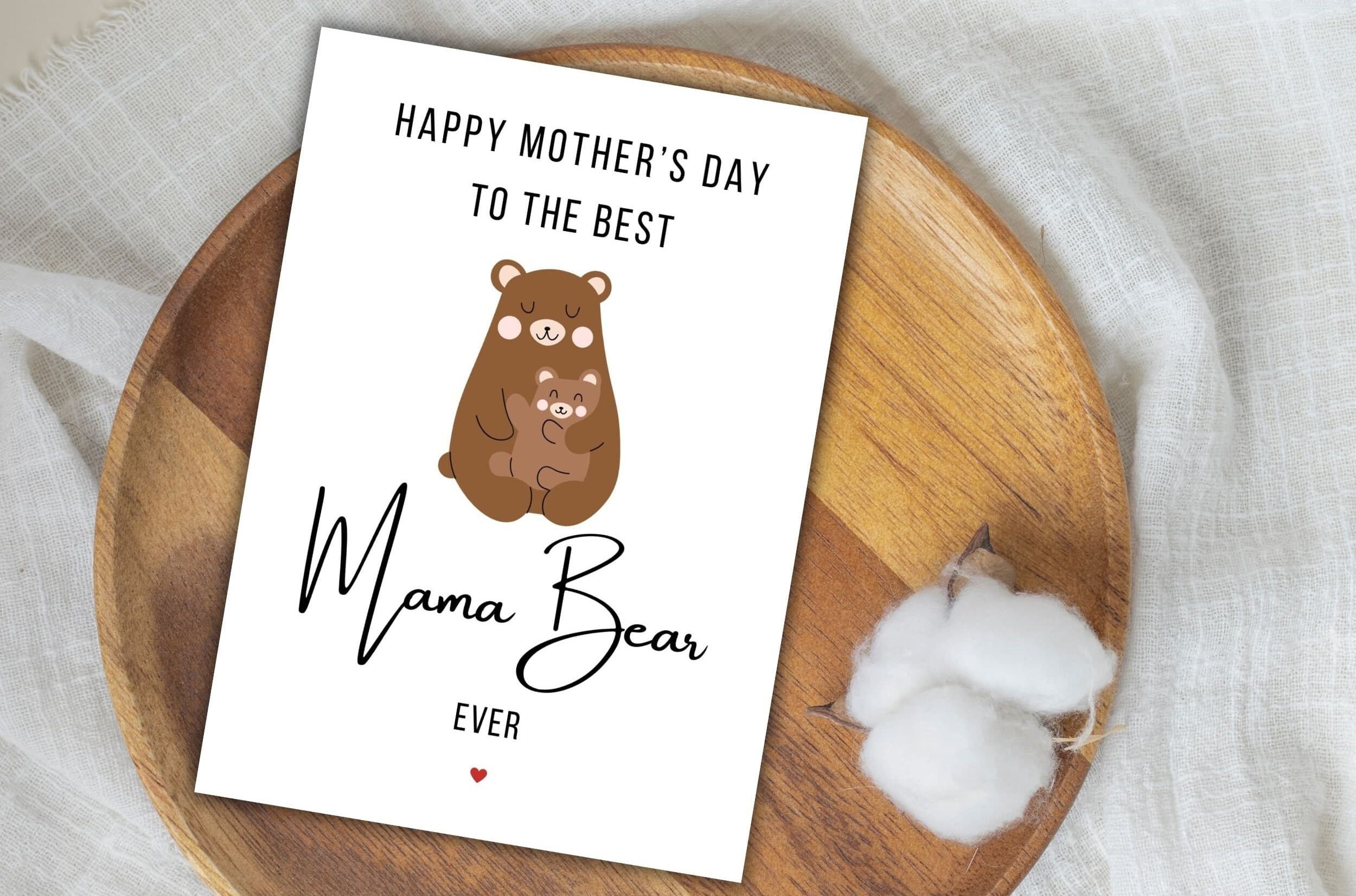 Happy Mother's Day Mama Bear Printable Card, Cute Mothers Day Card, Cute Mom and Baby Bear Card Template, Best Mom Instant Download PDF