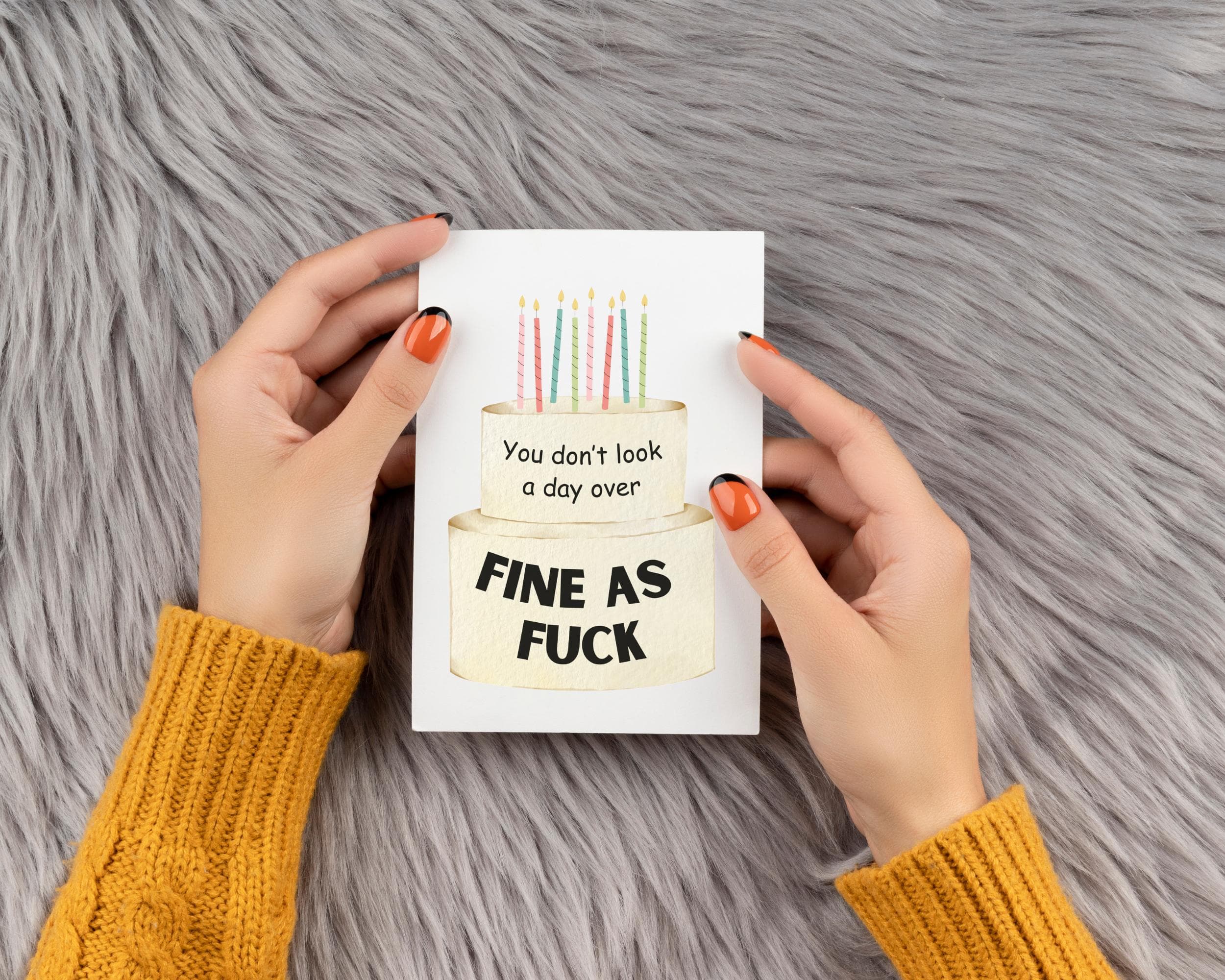 Fine as Fuck Birthday Card, Funny Printable Card for her/him, You‘re looking amazing card for friends, wife, husband, coworker, 7x5in Card