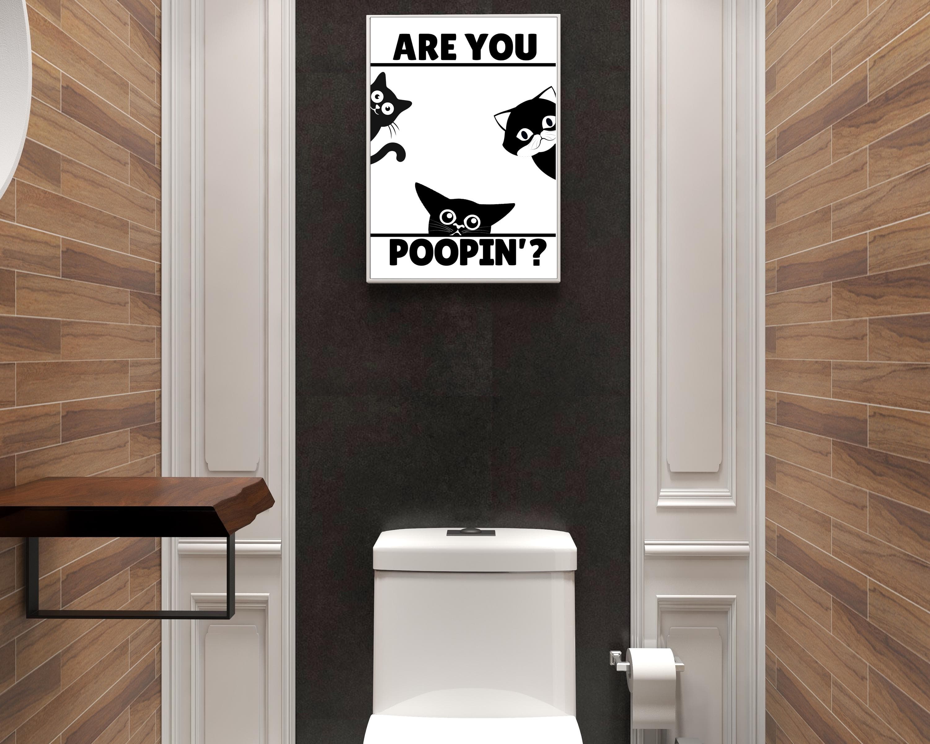 Are You Pooping Poster, Printable Funny Wall Art, Where Shit Happens, Digital Bathroom Wall Quote, Funny Cat Poster, Restroom Decor, Poopin’ - image 5