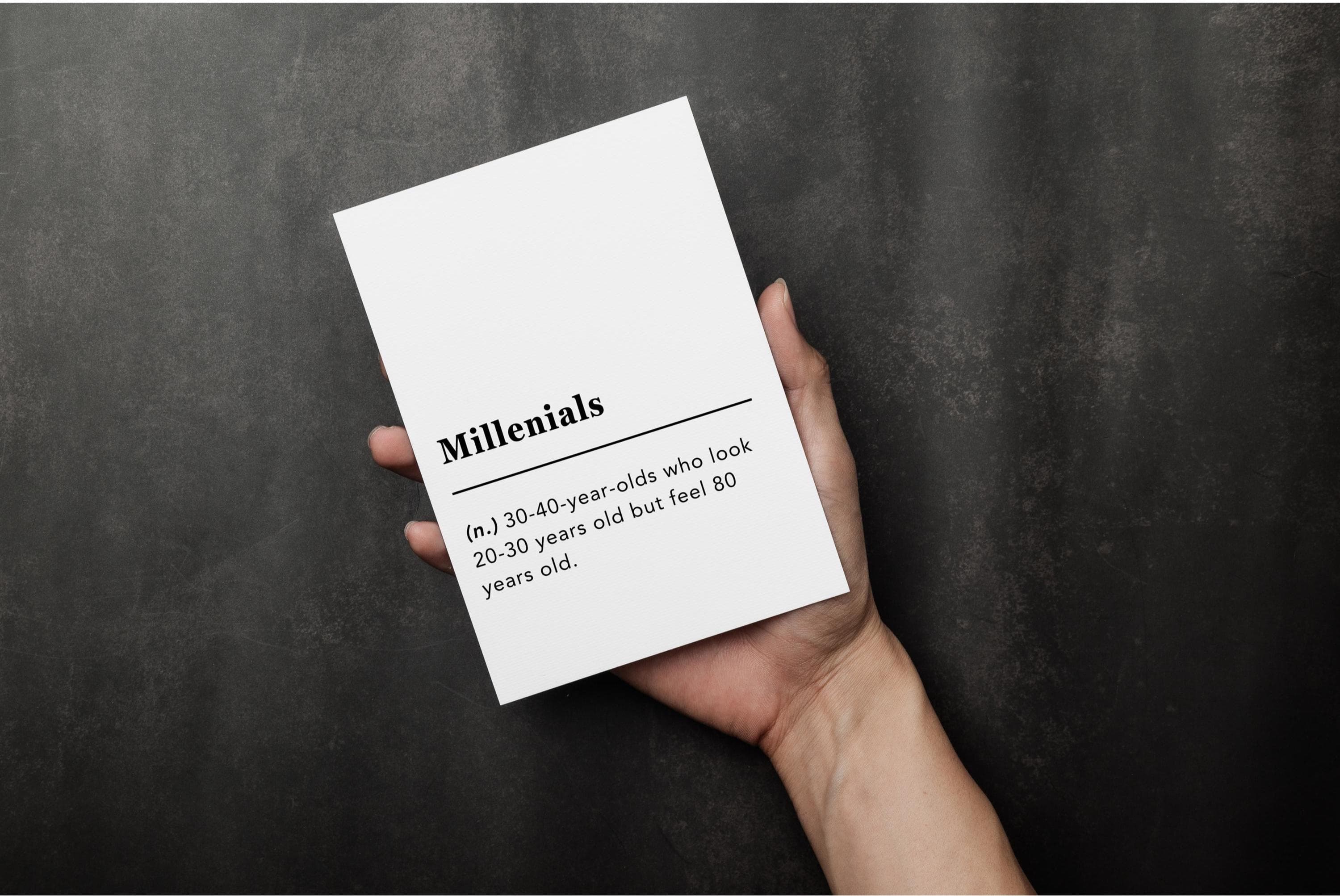 Millenials Birthday Card, Funny Millenials Gift, Millenials Definition Card, Birthday Card for him/her, Dark Humor Greeting, Sarcastic Card - image 5