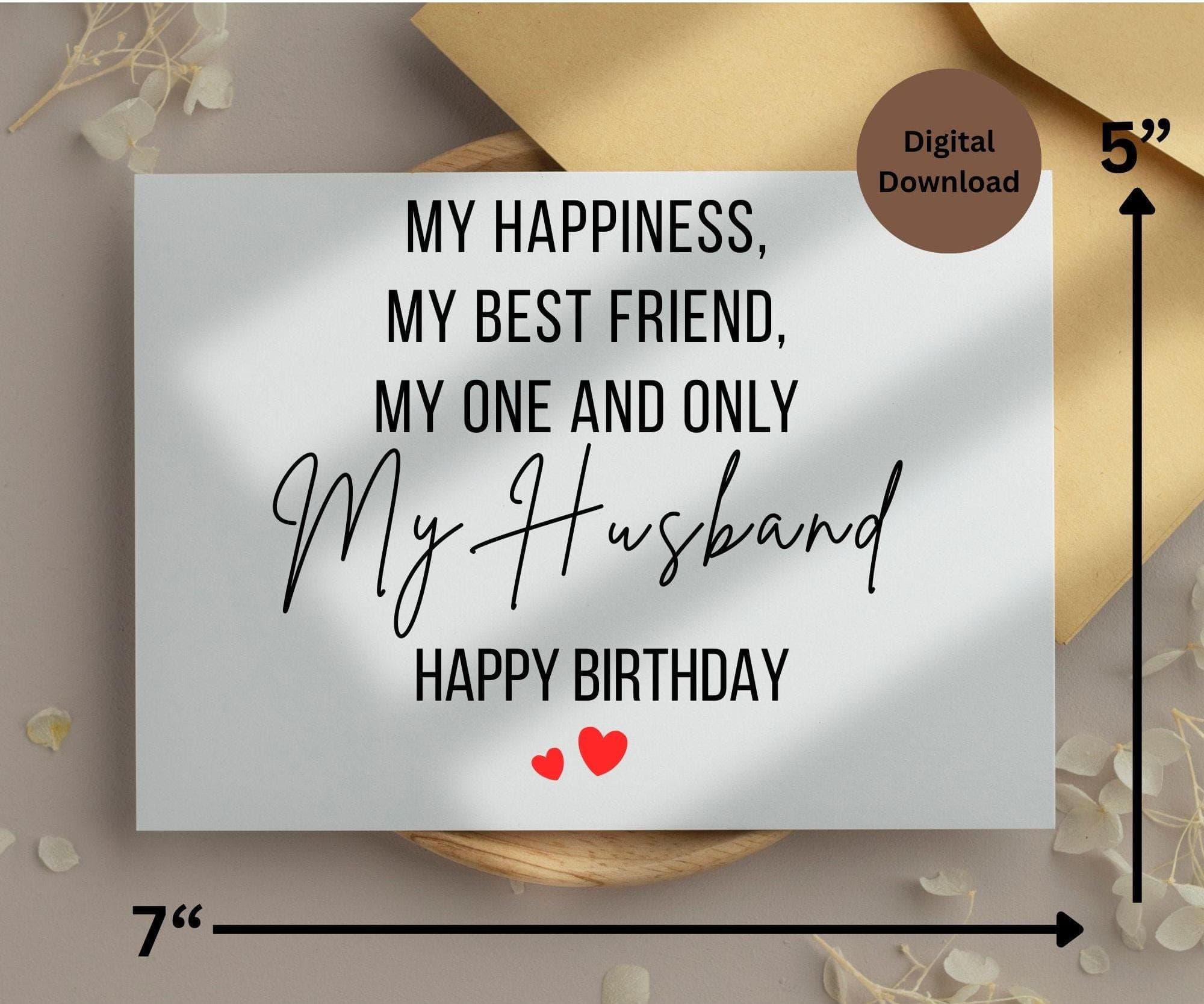 Birthday Card for Husband, Husband Birthday Card, Printable Happy Birthday Husband, Romantic Birthday Card For Love Of My Life,Digital File - image 4
