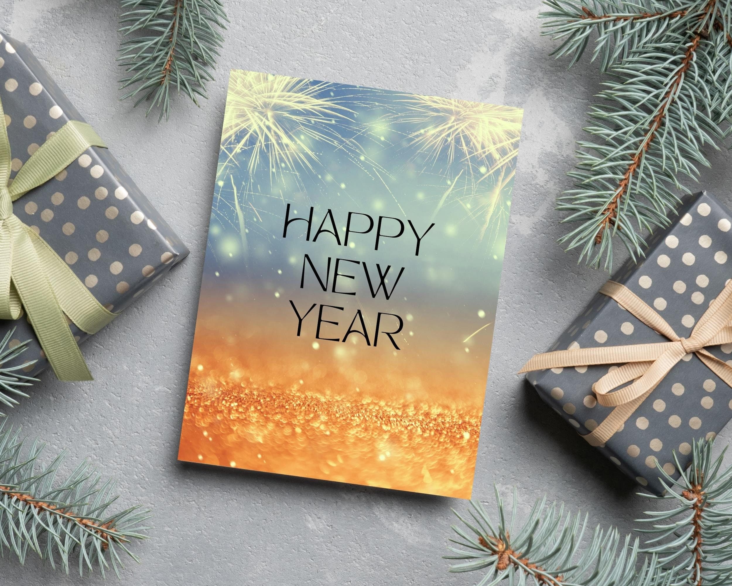 New Year Card,Fireworks new year card,Printable Happy New Year Card,Instant Download,New Years Eve Card,Printable Greeting Card,Digital File - image 4