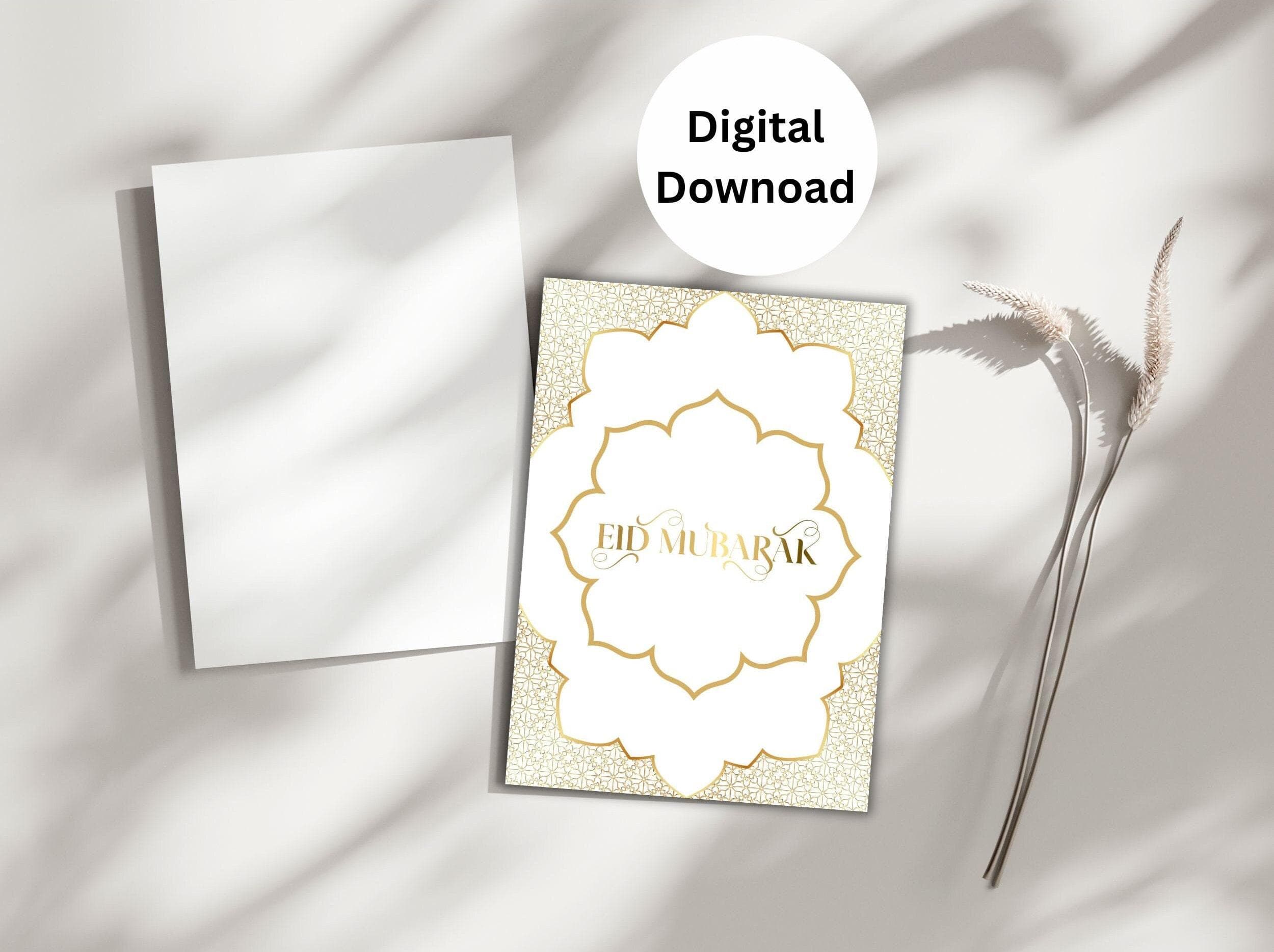 Printable Eid Mubarak Card, Islamic Greeting Card, Ramadan Kareem, Eid Al-Fitr, Eid Al-Adha, Eid Wish Card, Muslim Holiday Tradition Card - image 5