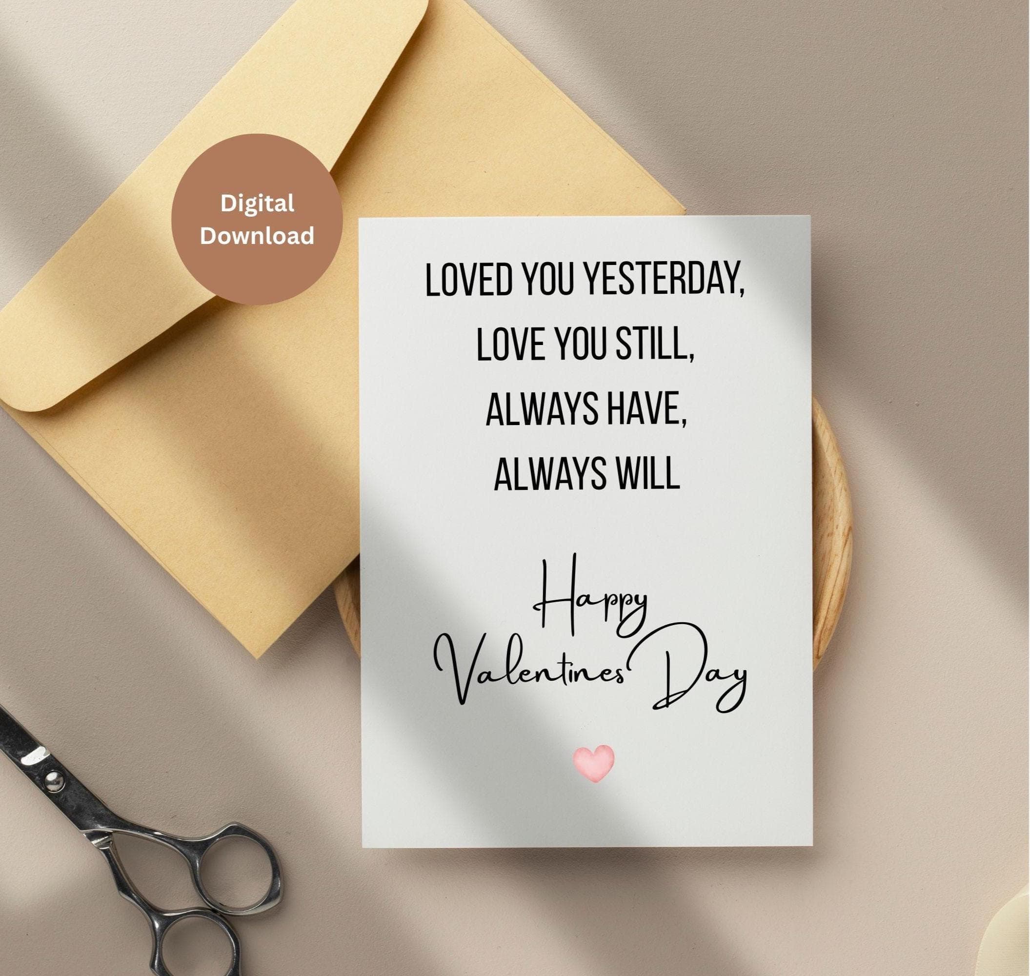 Printable Valentines Day Card, Romantic Love Card, Happy Valentines Day Card for Boyfriend or Girlfriend, Valentine Card for Husband or Wife - image 4