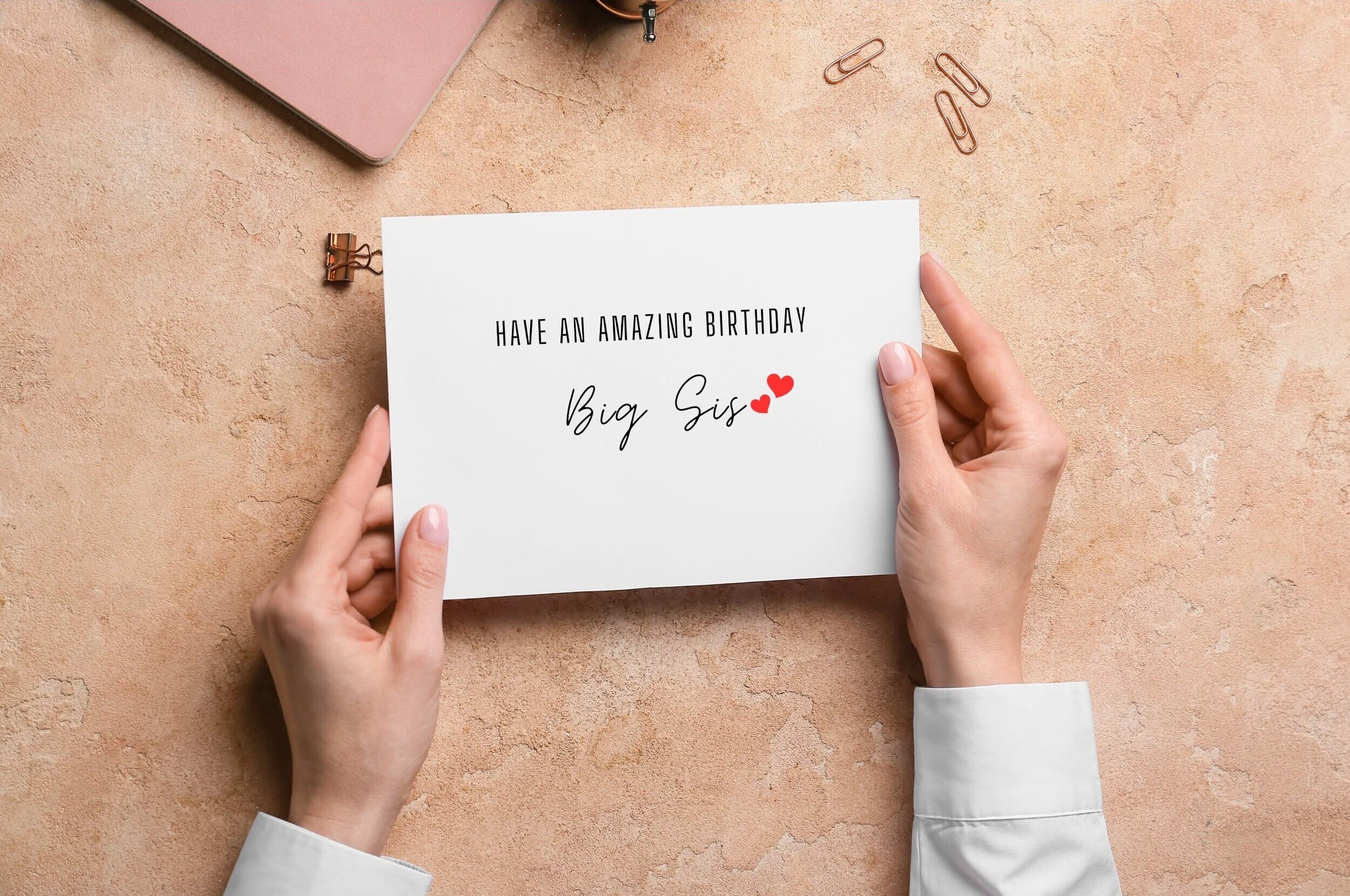 Sister Birthday Card,Happy Birthday Card from sister,Sister Greeting Card,Birthday Giftcard,Cute Printable Card for Sister,Instant Download - image 3