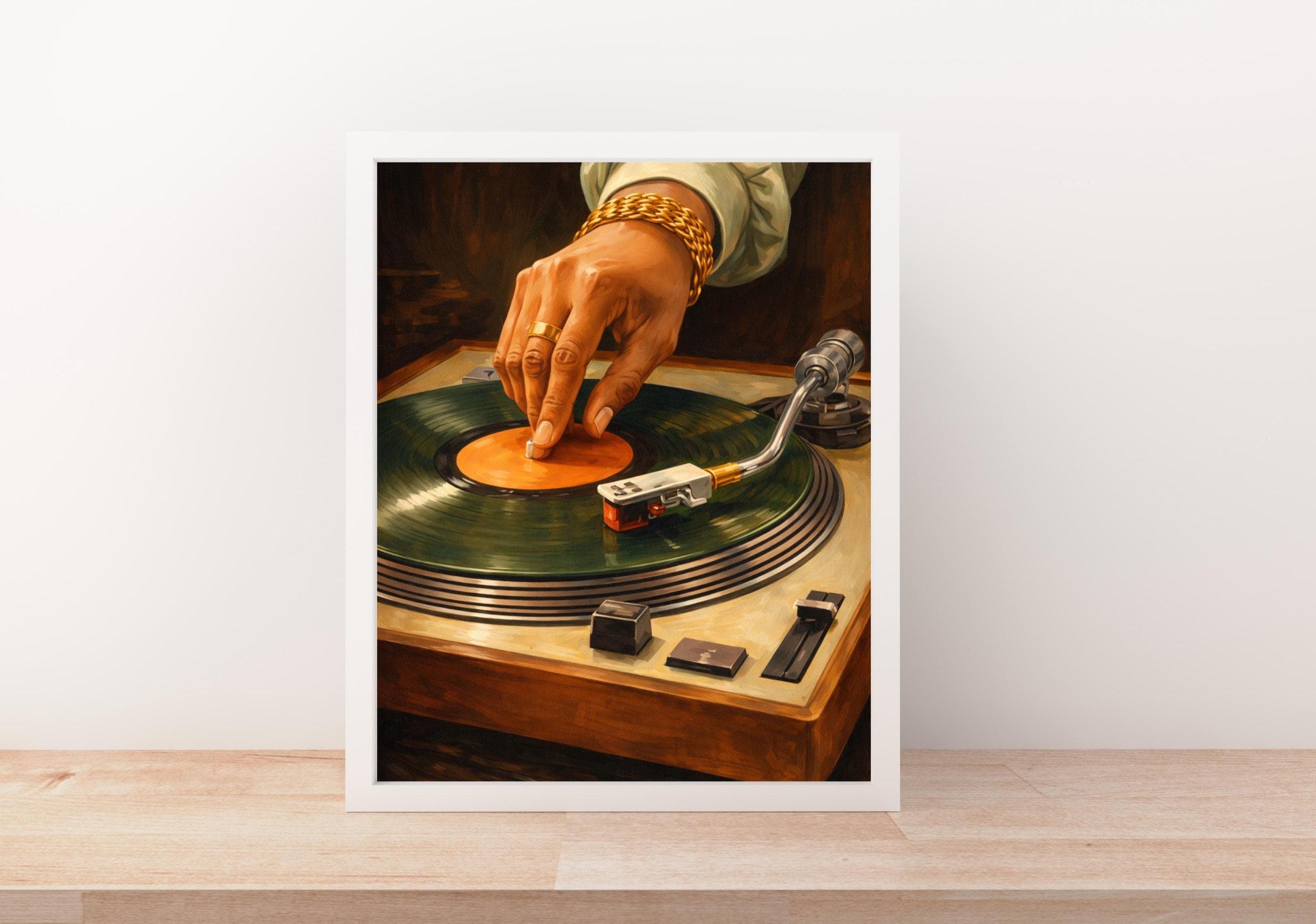 Vinyl Record Player Poster, Retro Music Wall Decor, Vintage DJ Turntable Oil Painting, Hip Hop Art Print, Soul Music Lover, Digital Download - image 5