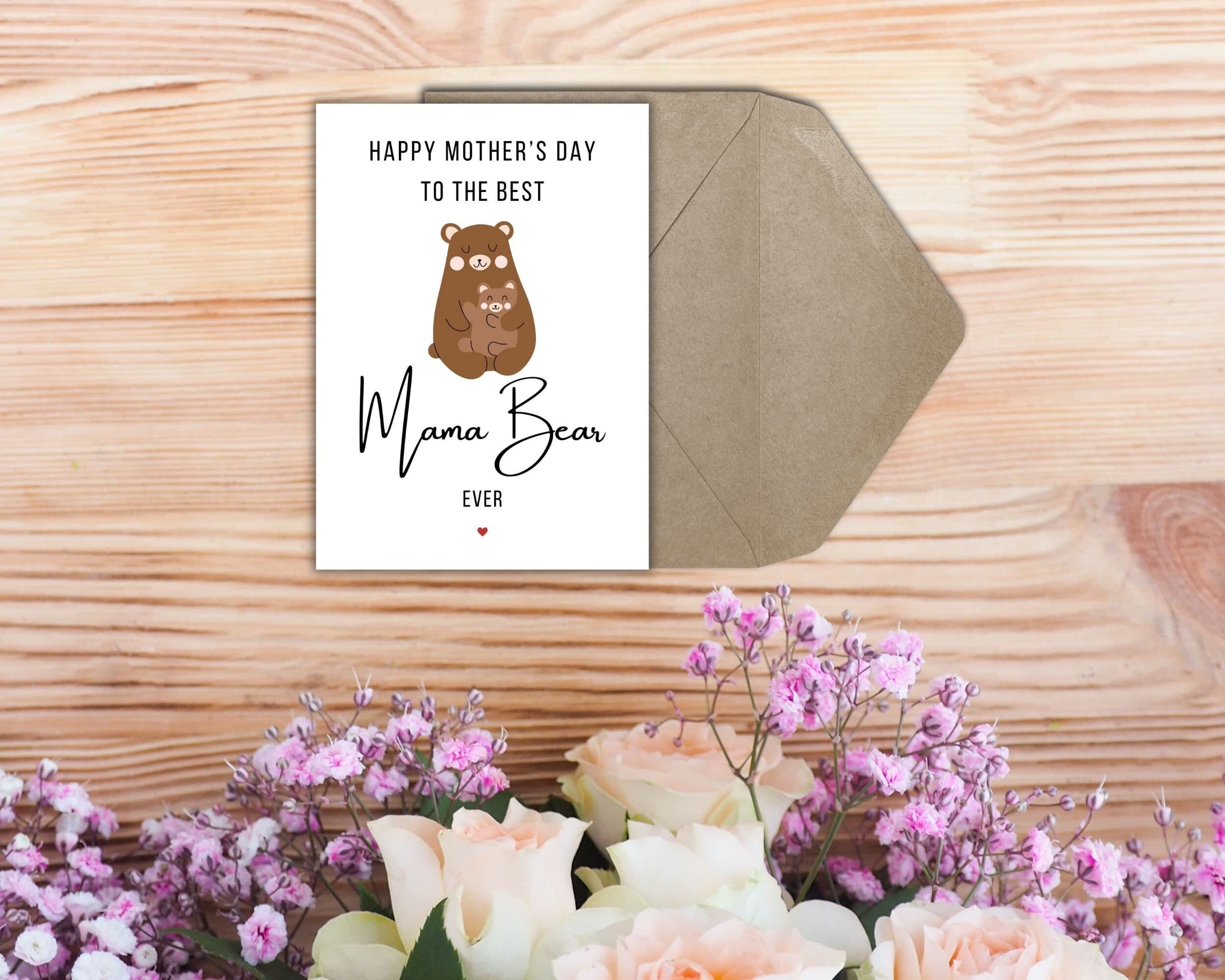 Happy Mother's Day Mama Bear Printable Card, Cute Mothers Day Card, Cute Mom and Baby Bear Card Template, Best Mom Instant Download PDF - image 5