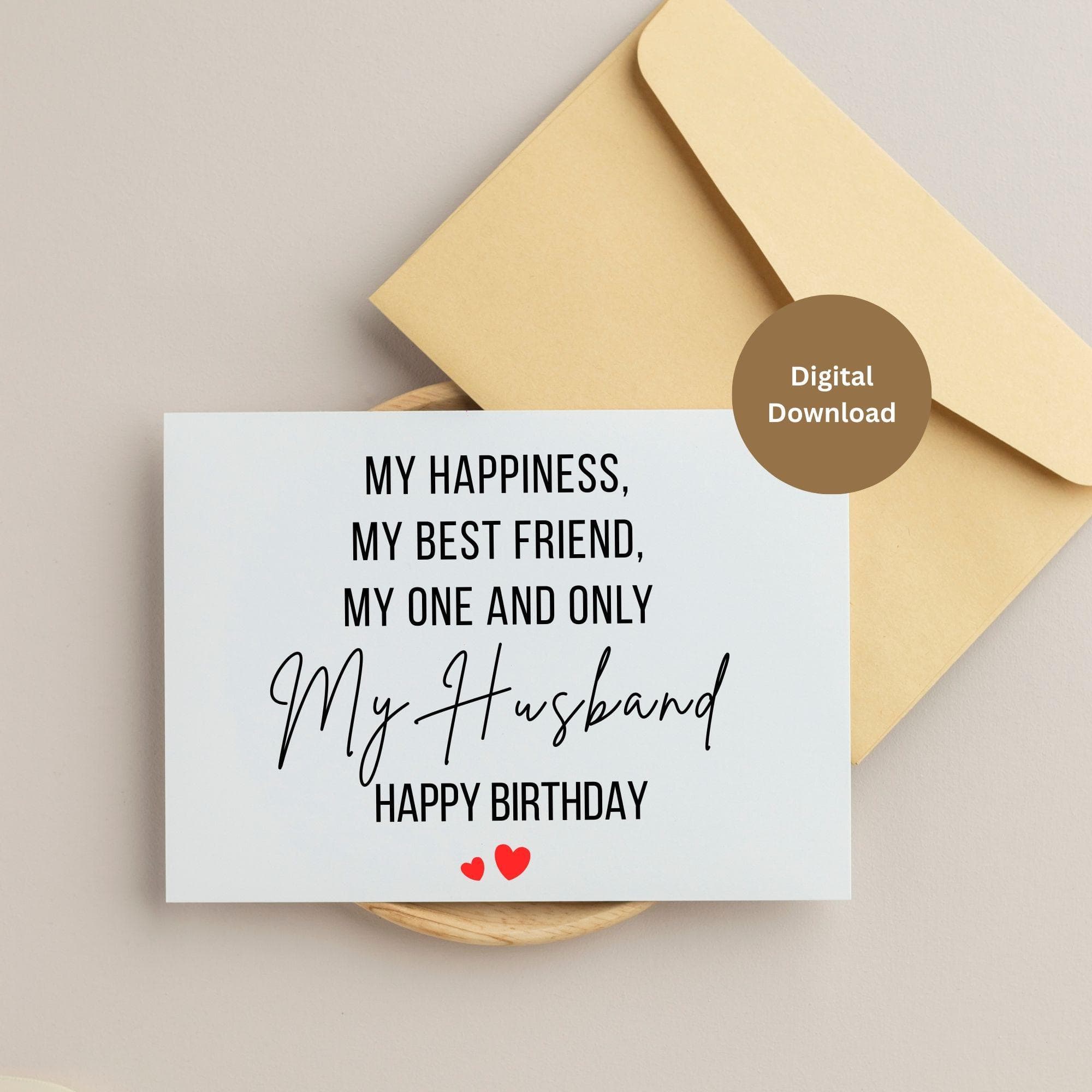 Birthday Card for Husband, Husband Birthday Card, Printable Happy Birthday Husband, Romantic Birthday Card For Love Of My Life,Digital File - image 3
