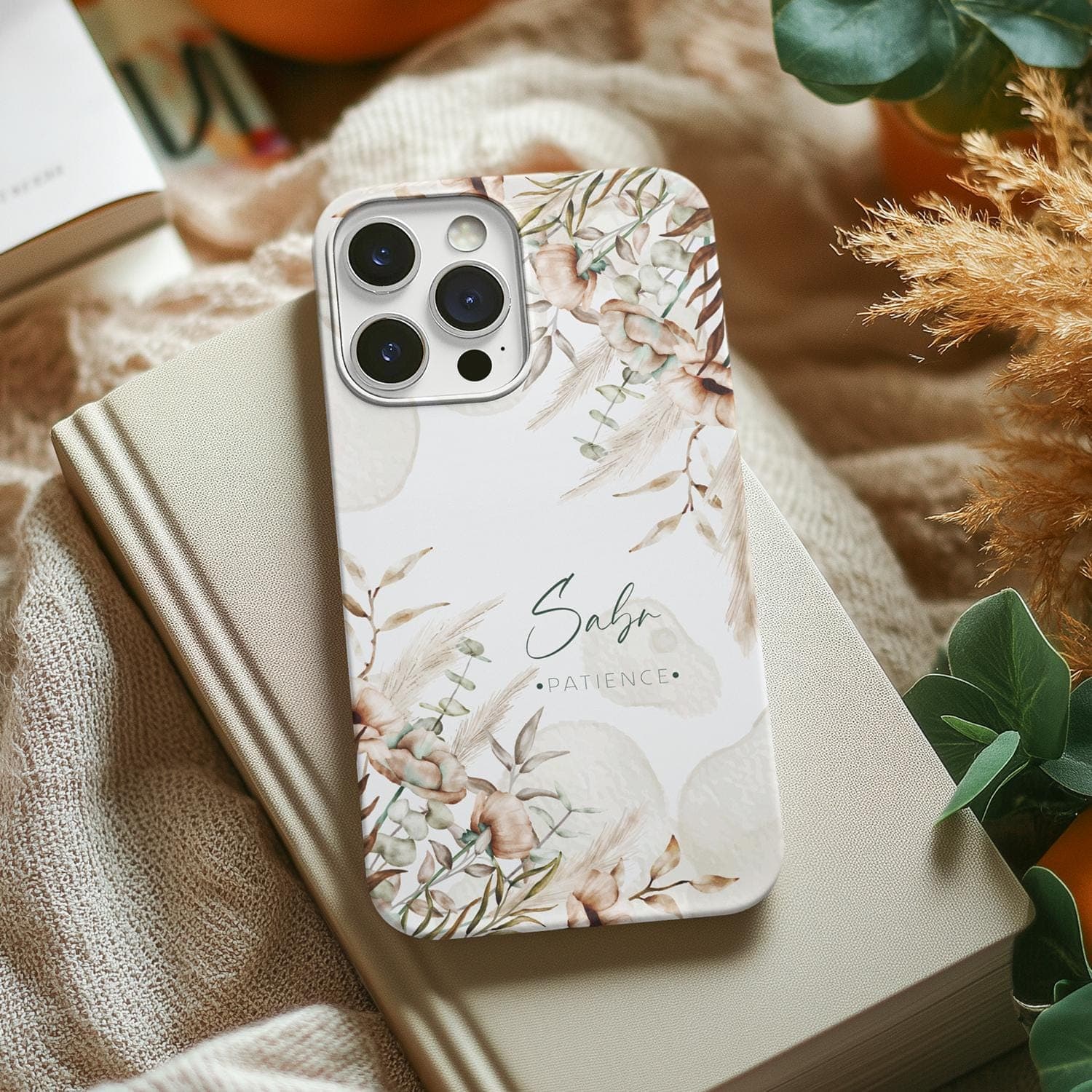 Floral Sabr Patience iPhone Case, Boho Botanical Design - image 4