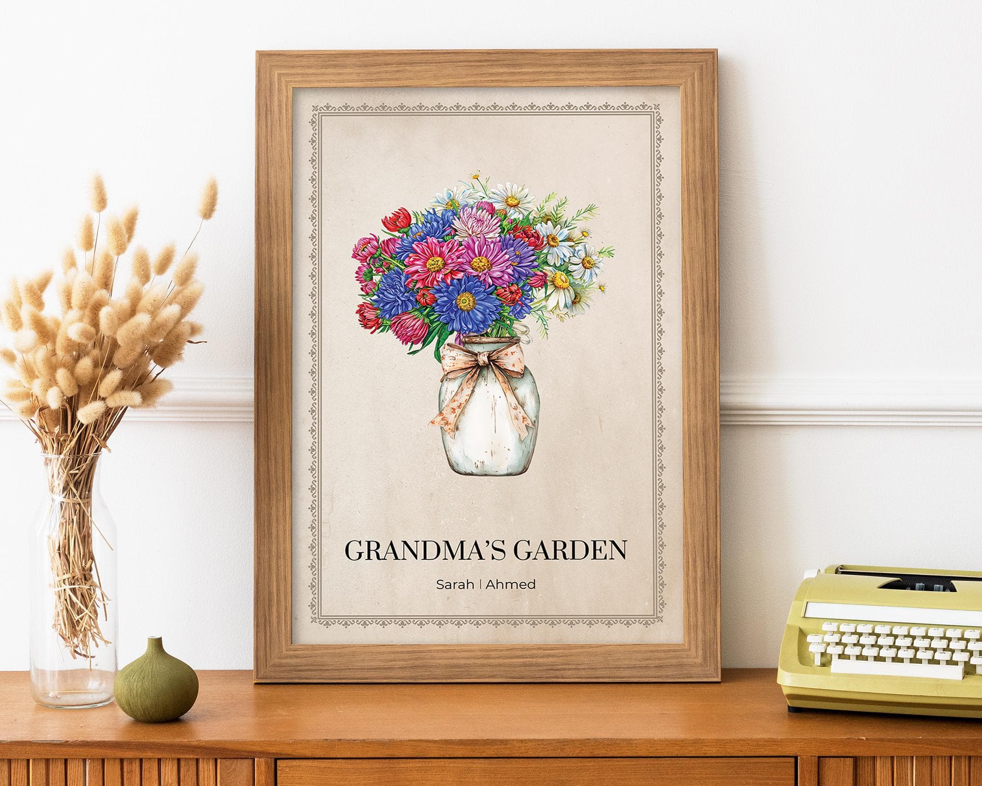 Birth Flowers Family Print, Mother's Day Gift for Grandma, Custom Birth Month Bouquet Art, Personalized Birthday Gift, Digital Download - image 5