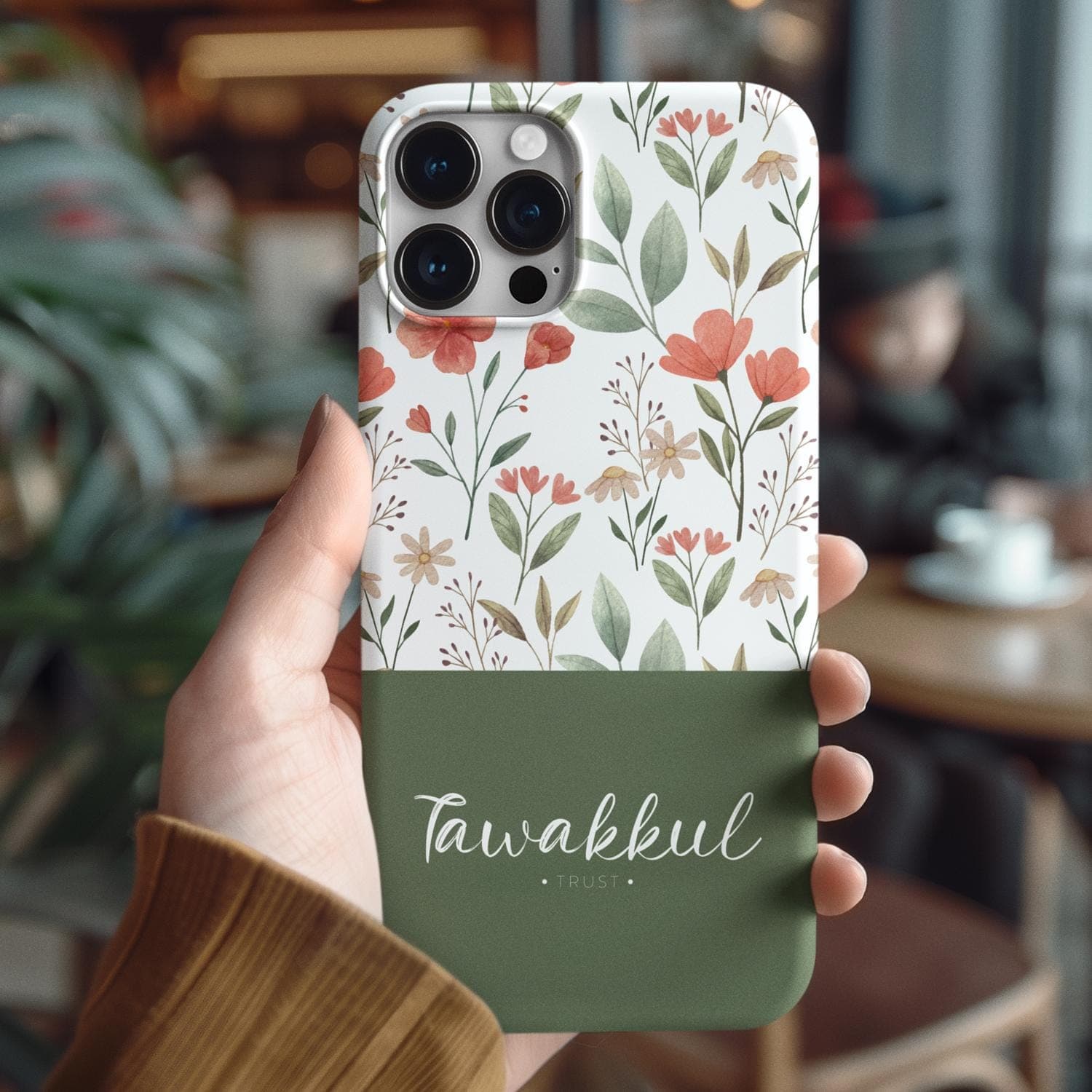 Tawakkul Trust Floral iPhone Case, Boho Islamic Gift