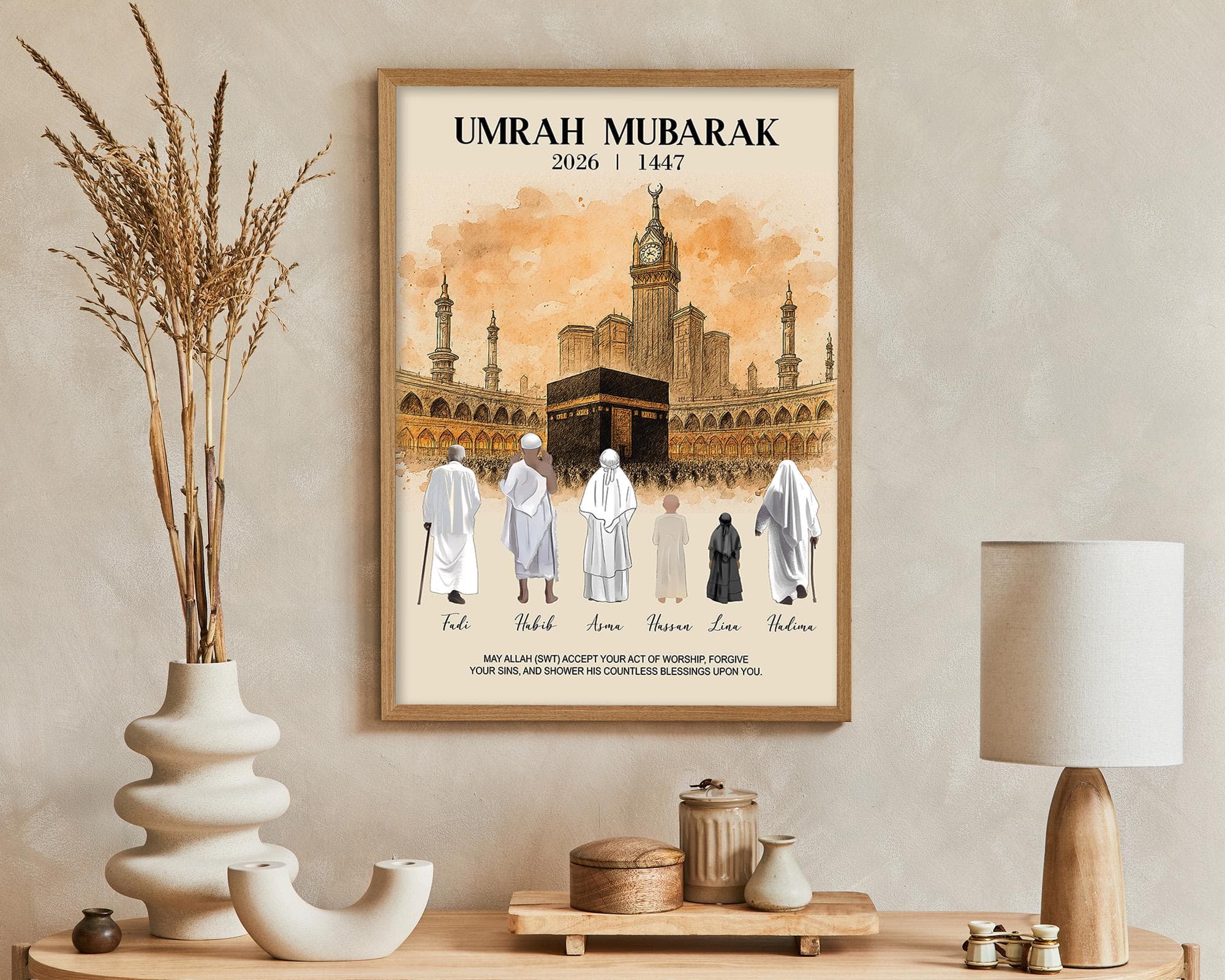 Personalized Umrah Mubarak Gift, Custom Islamic Poster, Hajj Mubarak Wall Art, Digital Print Home Decor, Umrah and Hajj Souvenir - image 4