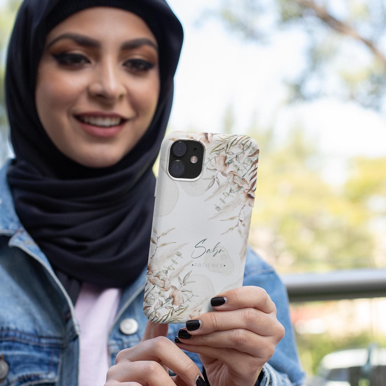 Floral Sabr Patience iPhone Case, Boho Botanical Design - image 5